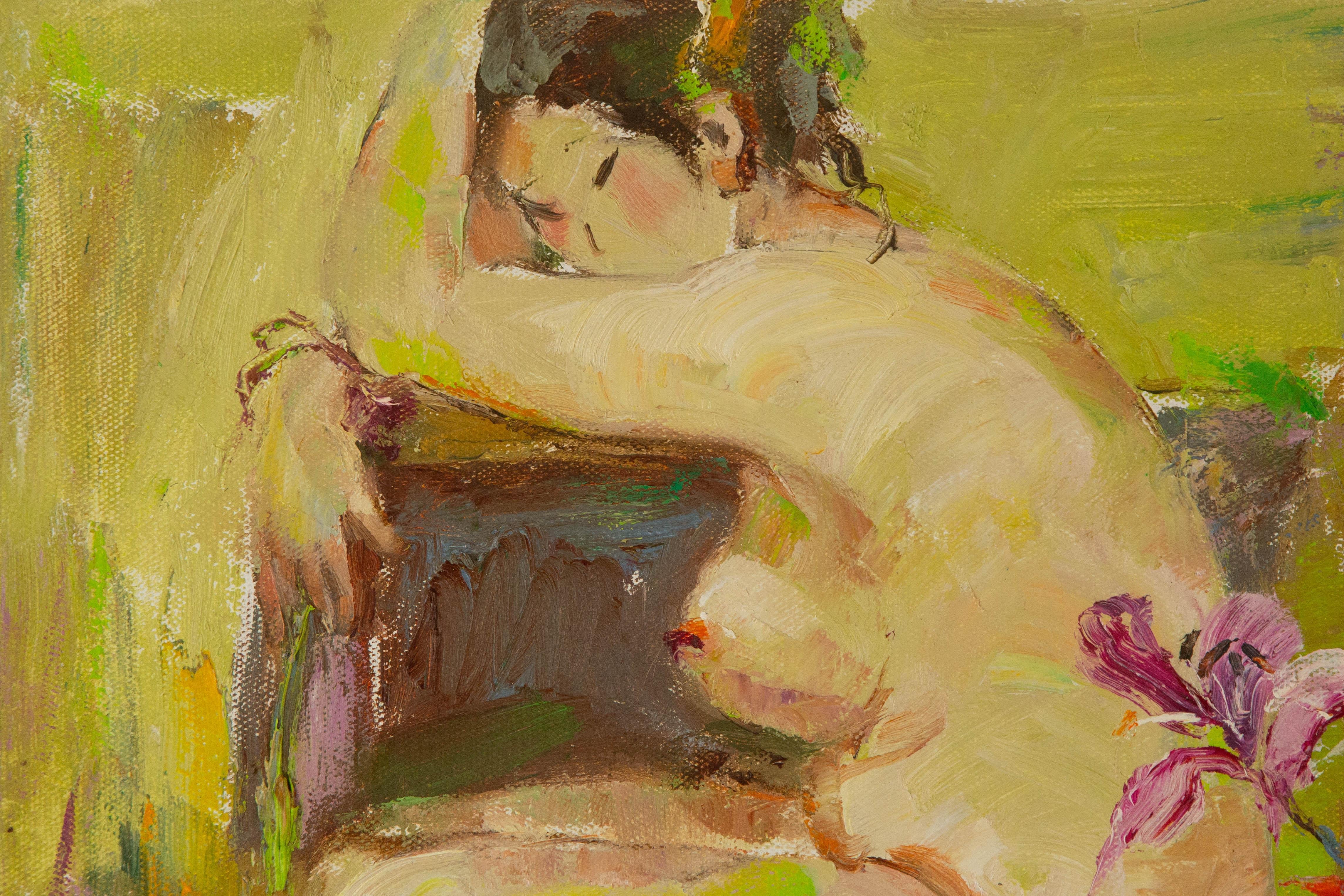 Qun Song Portrait Original Oil On Canvas 