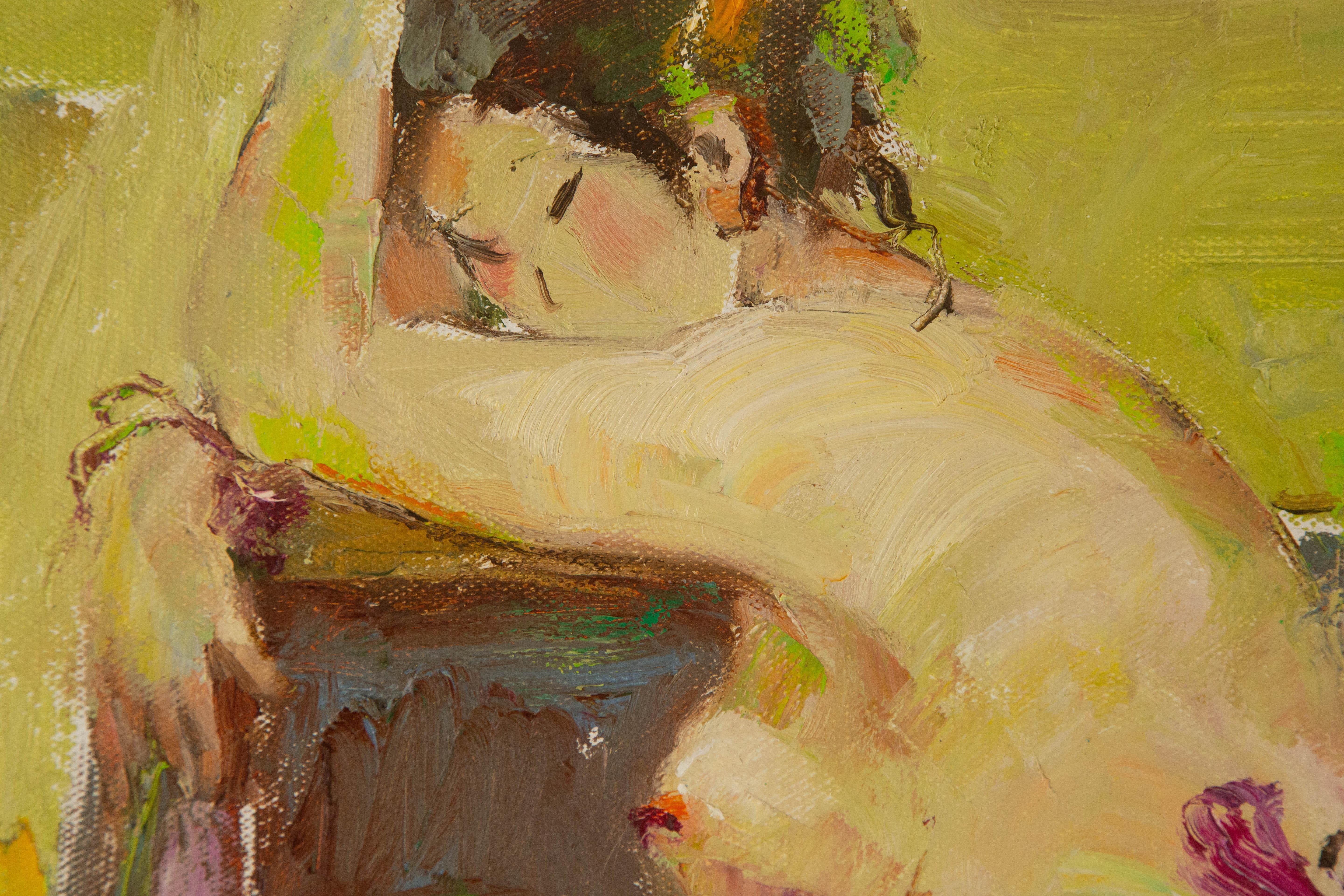 Qun Song Portrait Original Oil On Canvas 
