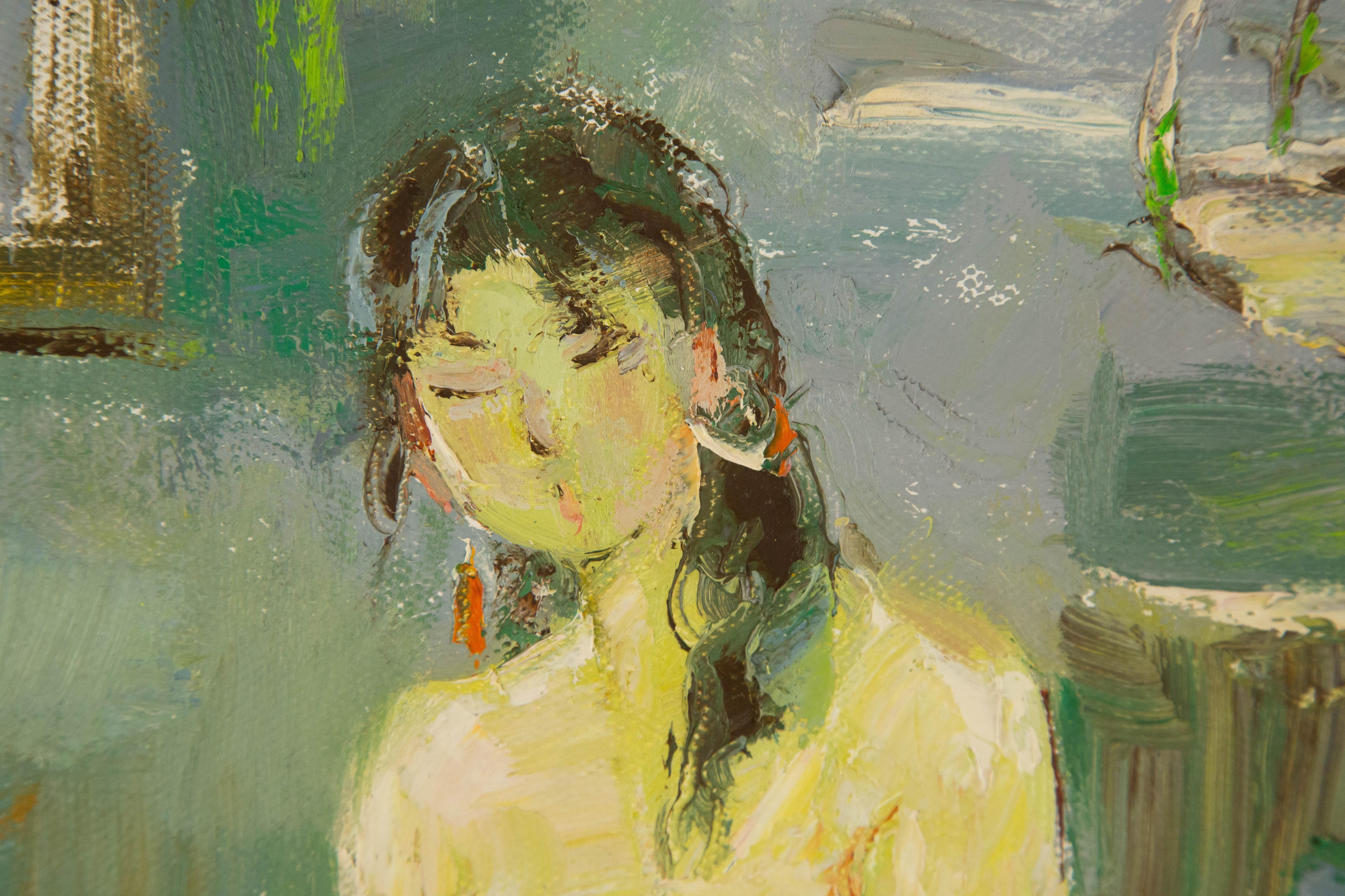 Qun Song Portrait Original Oil On Canvas 