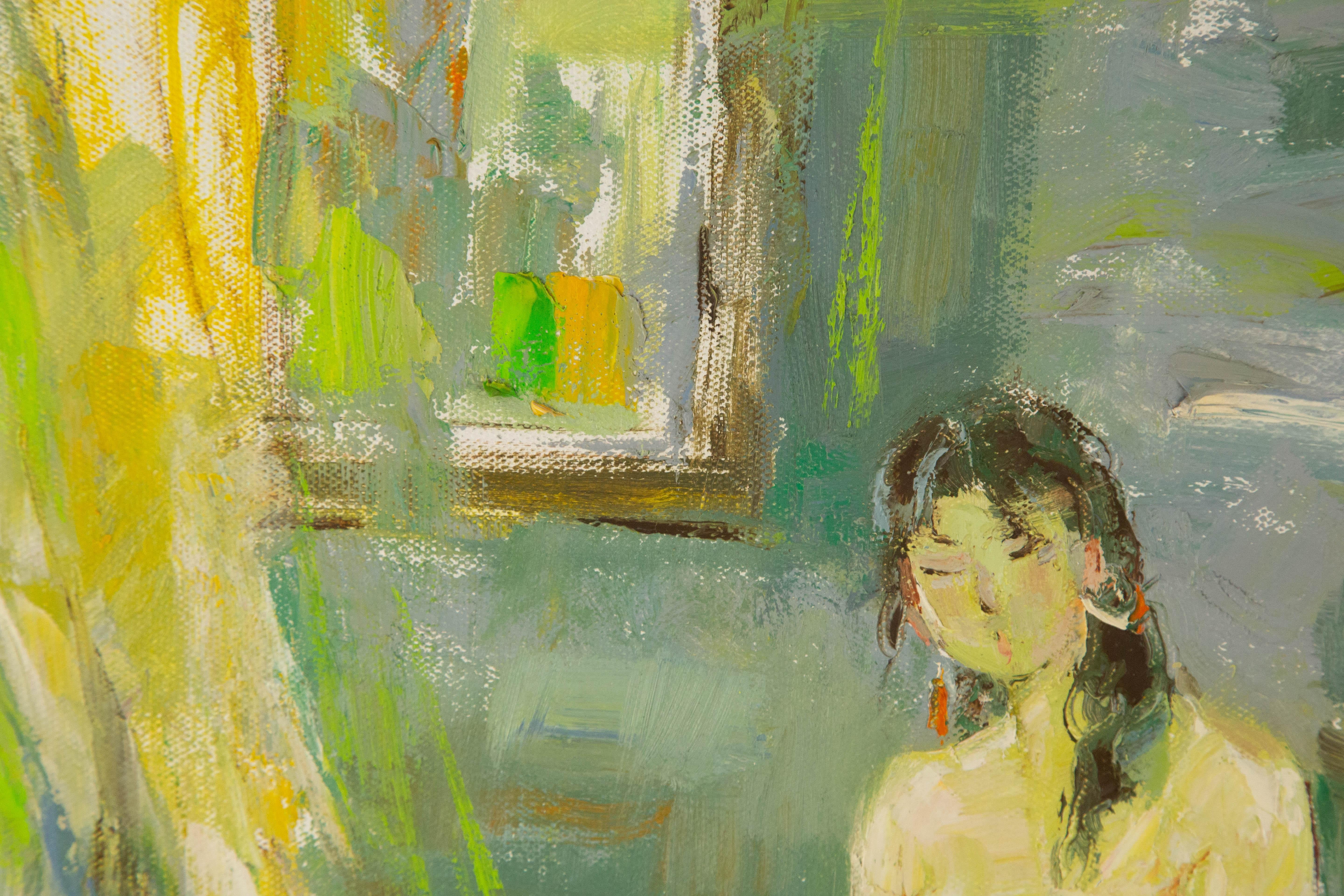Qun Song Portrait Original Oil On Canvas 