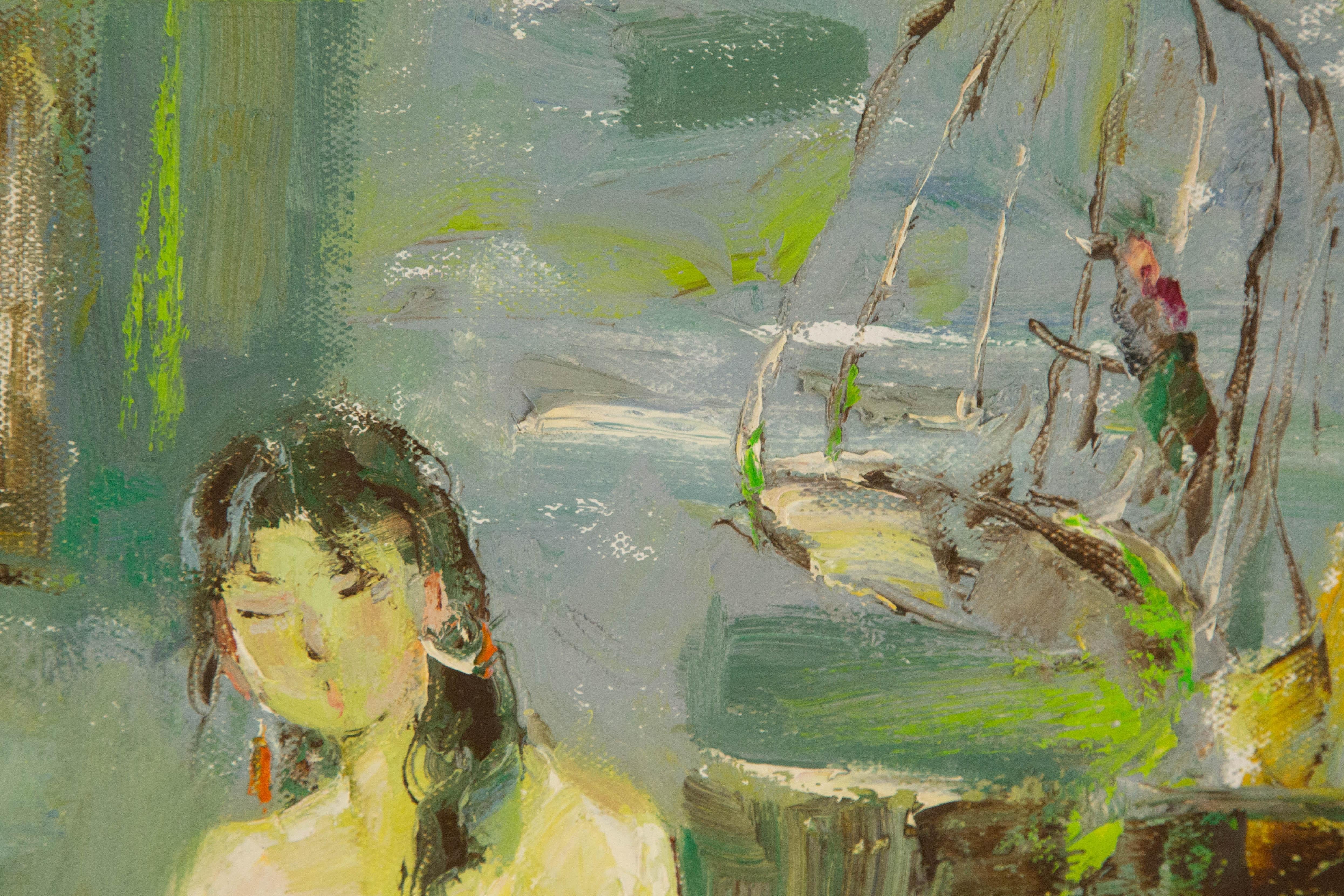Qun Song Portrait Original Oil On Canvas 