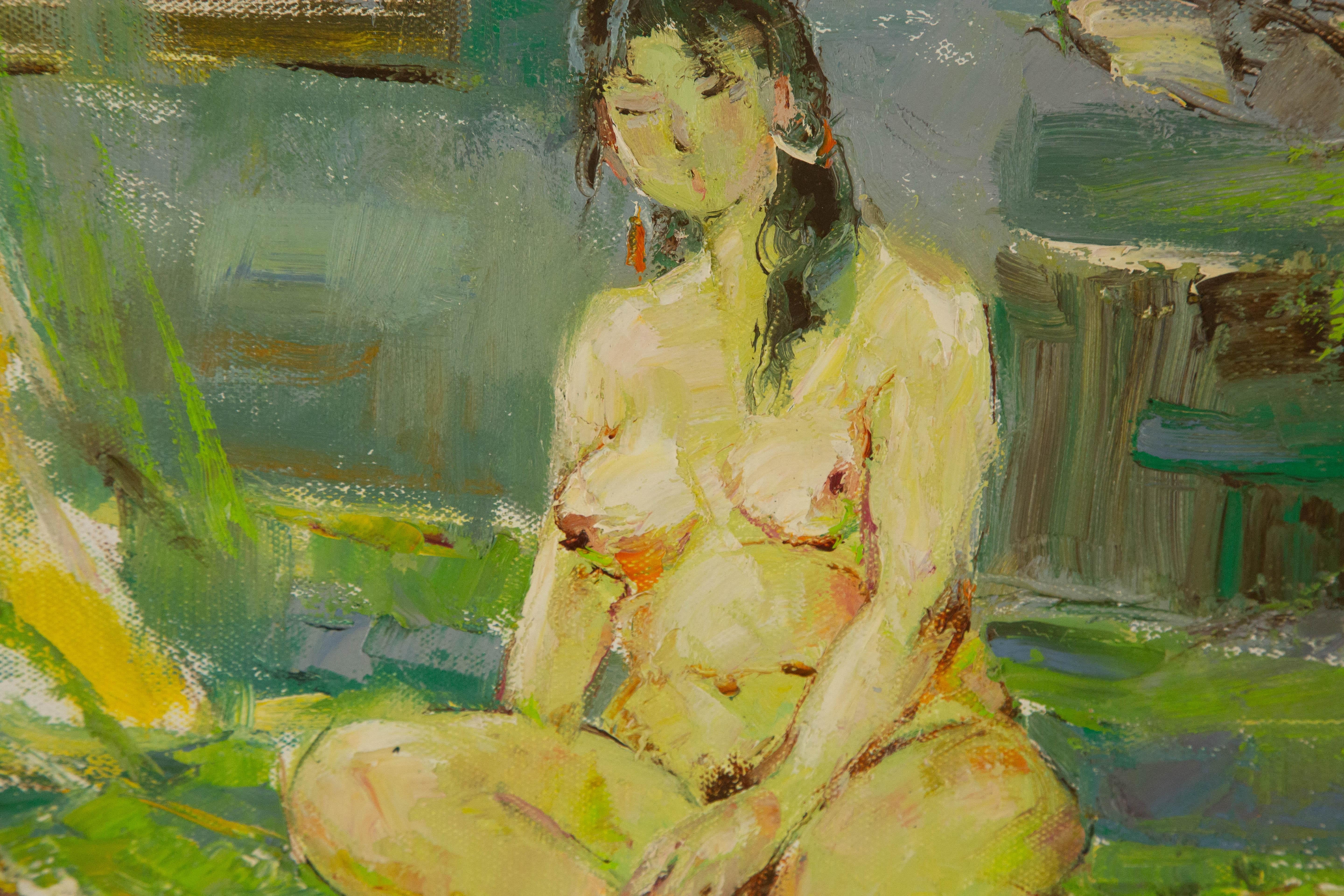 Qun Song Portrait Original Oil On Canvas 