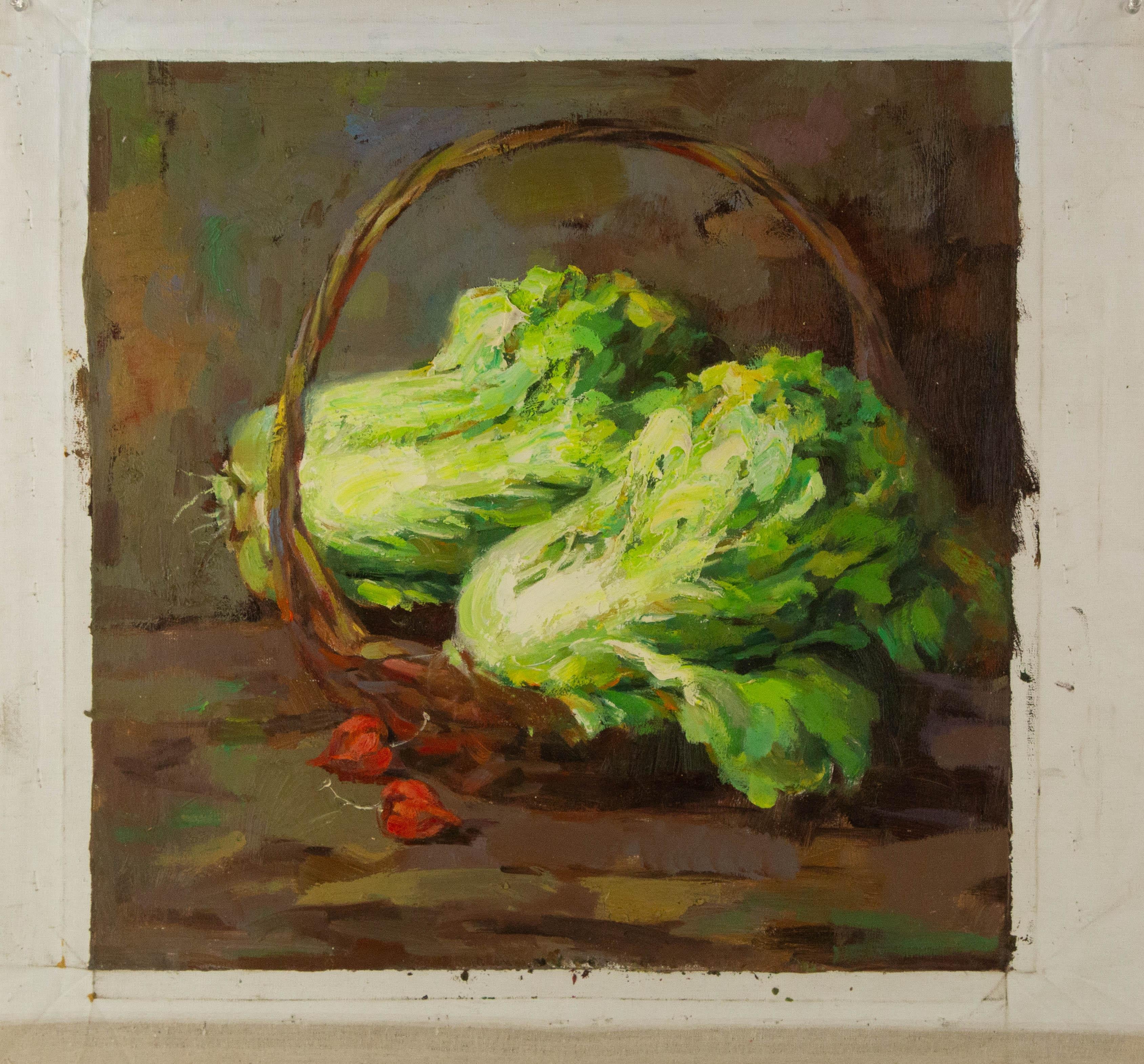Qun-Stillleben, Original, Ölgemälde auf Leinwand, „Cabbage And Wealth“ – Painting von  Qun Song