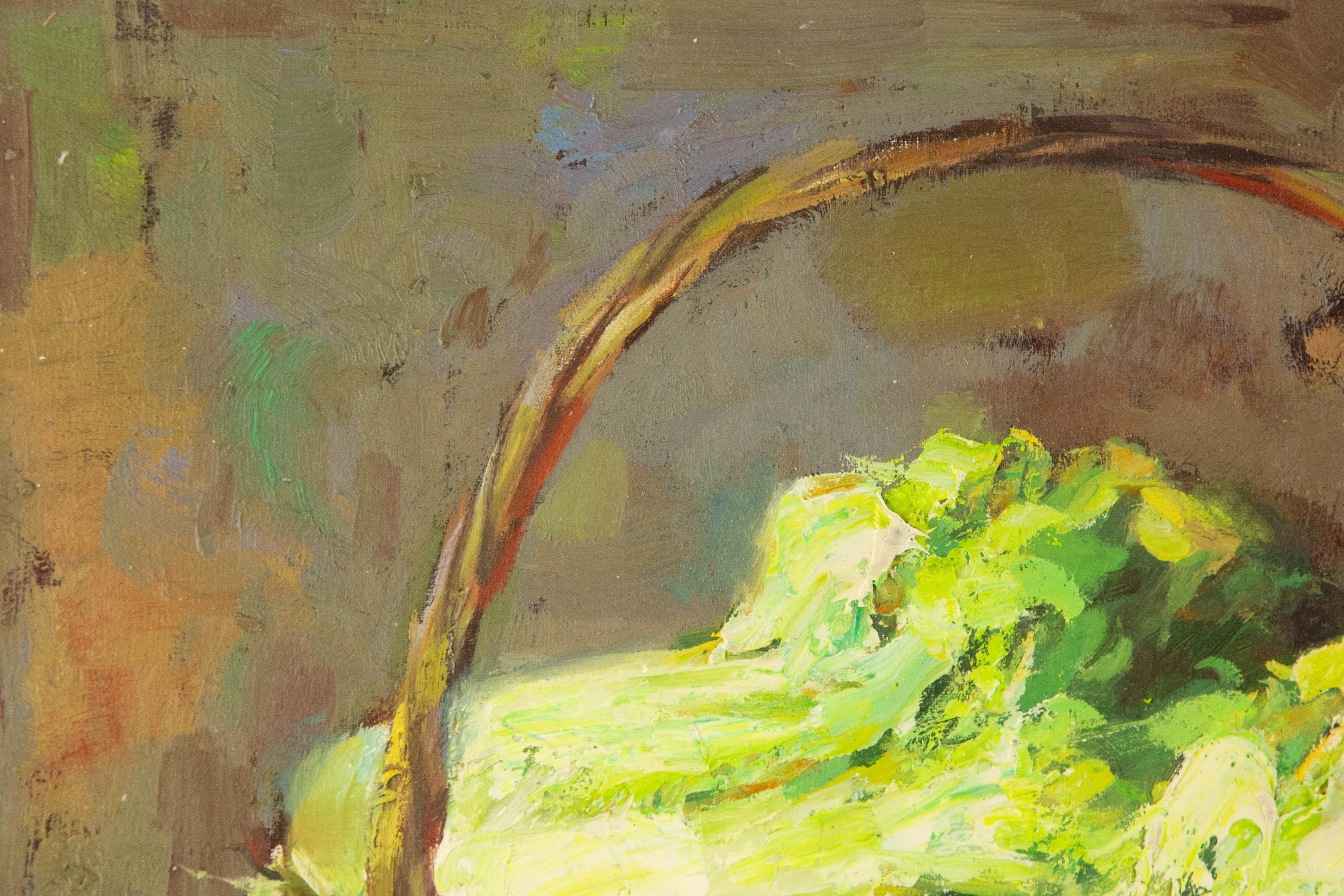 Qun-Stillleben, Original, Ölgemälde auf Leinwand, „Cabbage And Wealth“ (Braun), Still-Life Painting, von  Qun Song