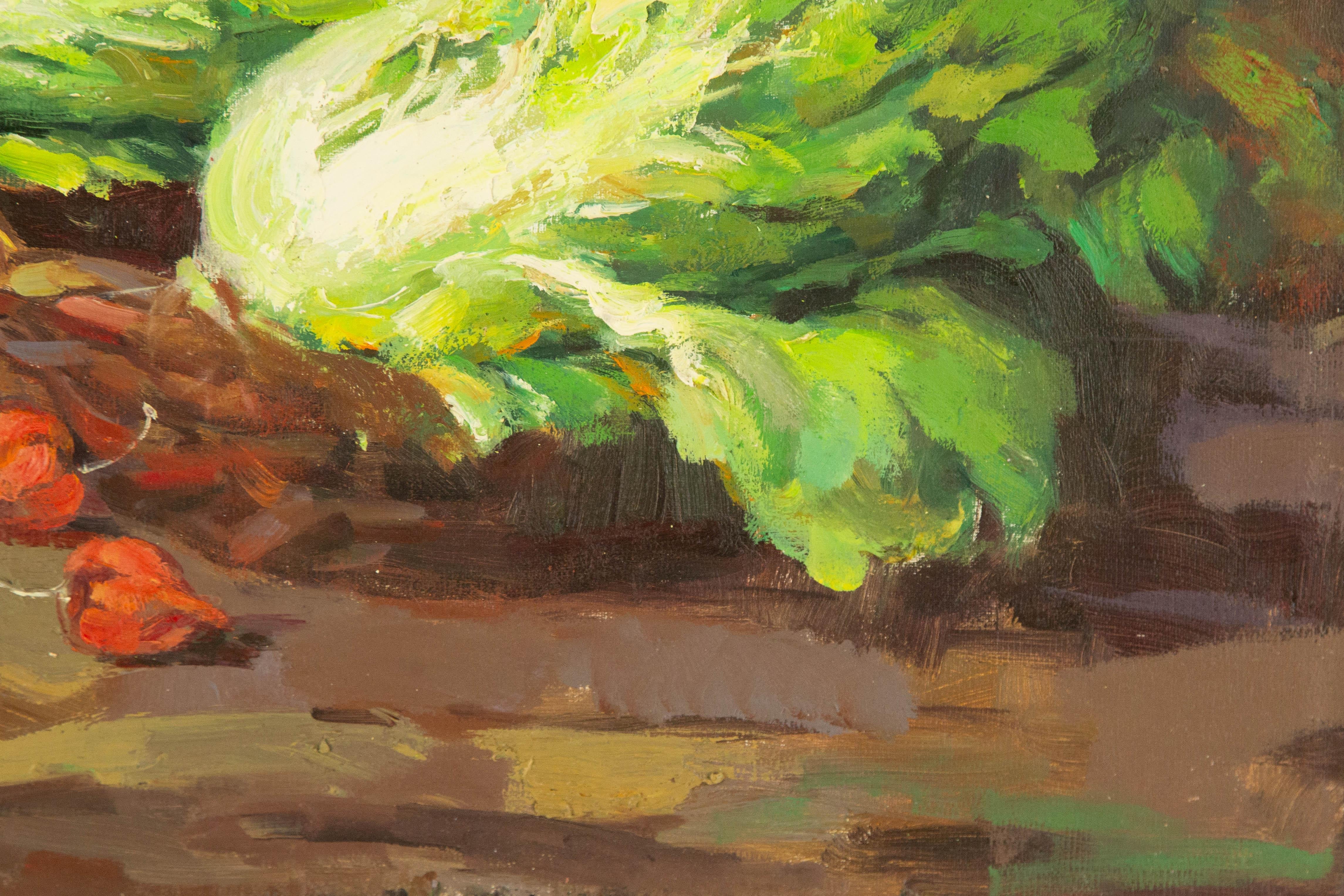 Qun-Stillleben, Original, Ölgemälde auf Leinwand, „Cabbage And Wealth“ im Angebot 2