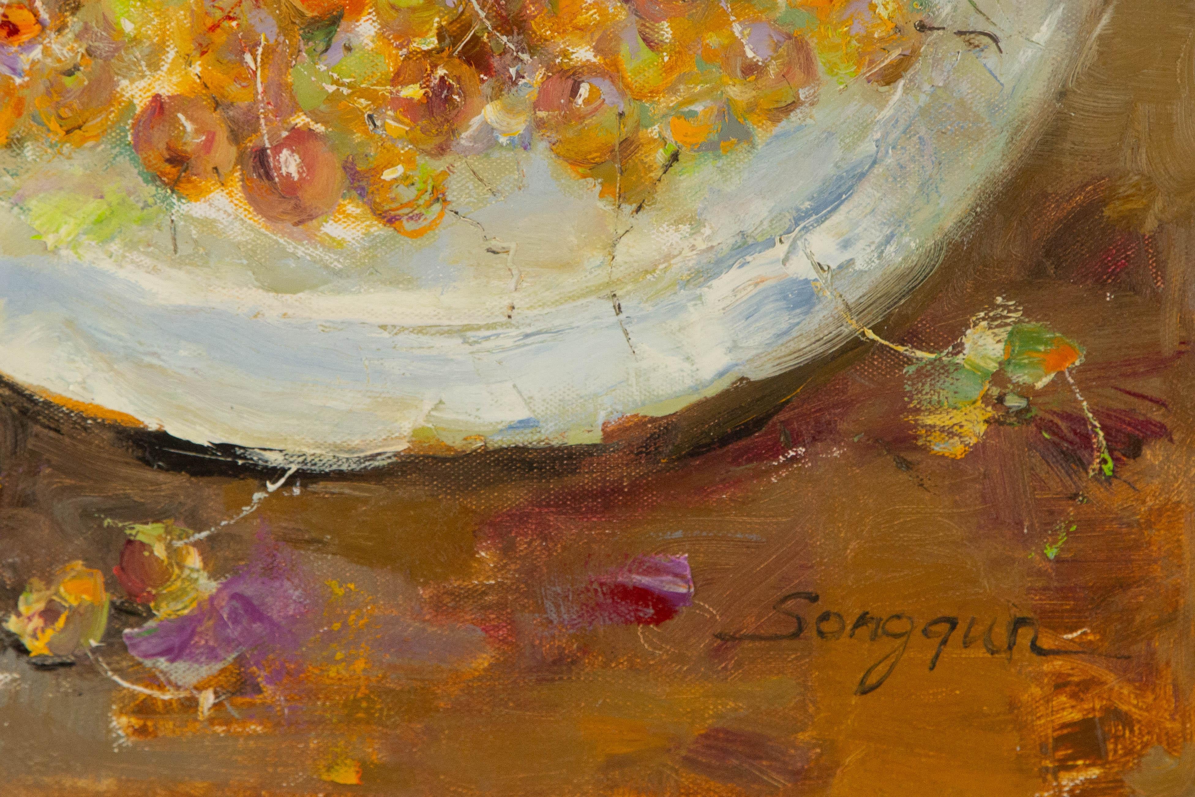 Qun Song Stillleben Original Öl auf Leinwand „Some Cherries“ im Angebot 2