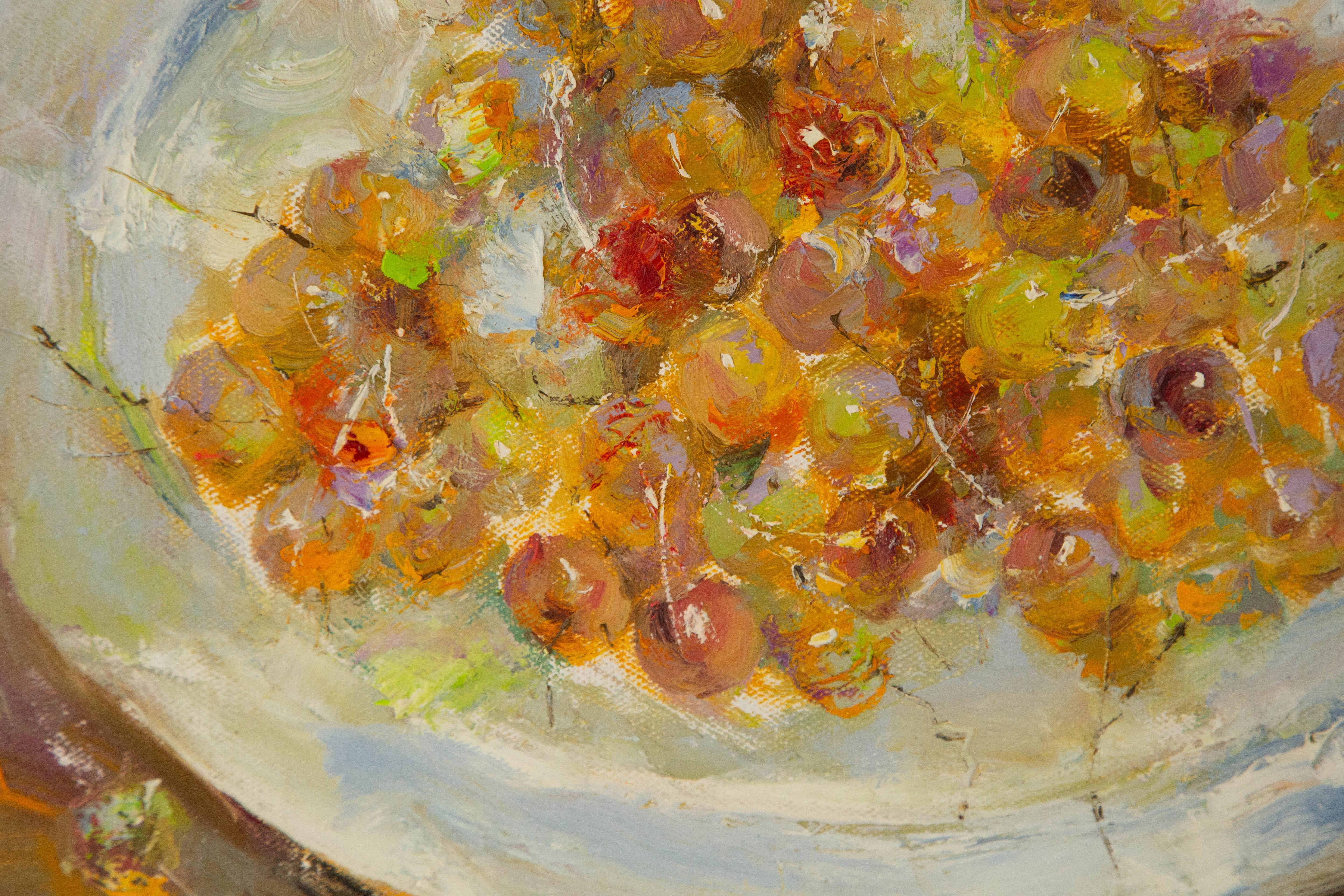 Qun Song Stillleben Original Öl auf Leinwand „Some Cherries“ im Angebot 5
