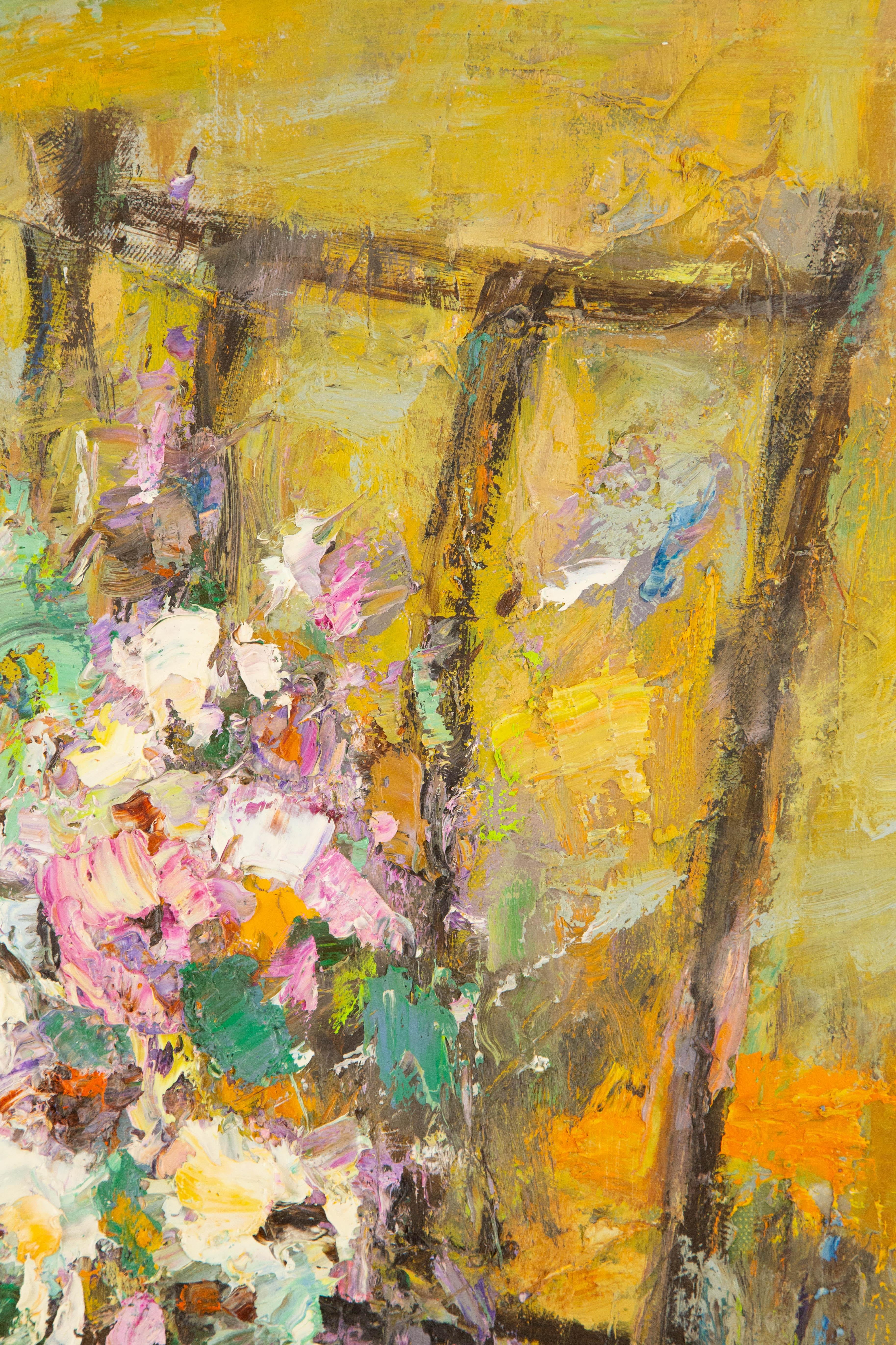 Qun Song Floral Original Ölgemälde auf Leinwand „Flower Whisper“ im Angebot 3
