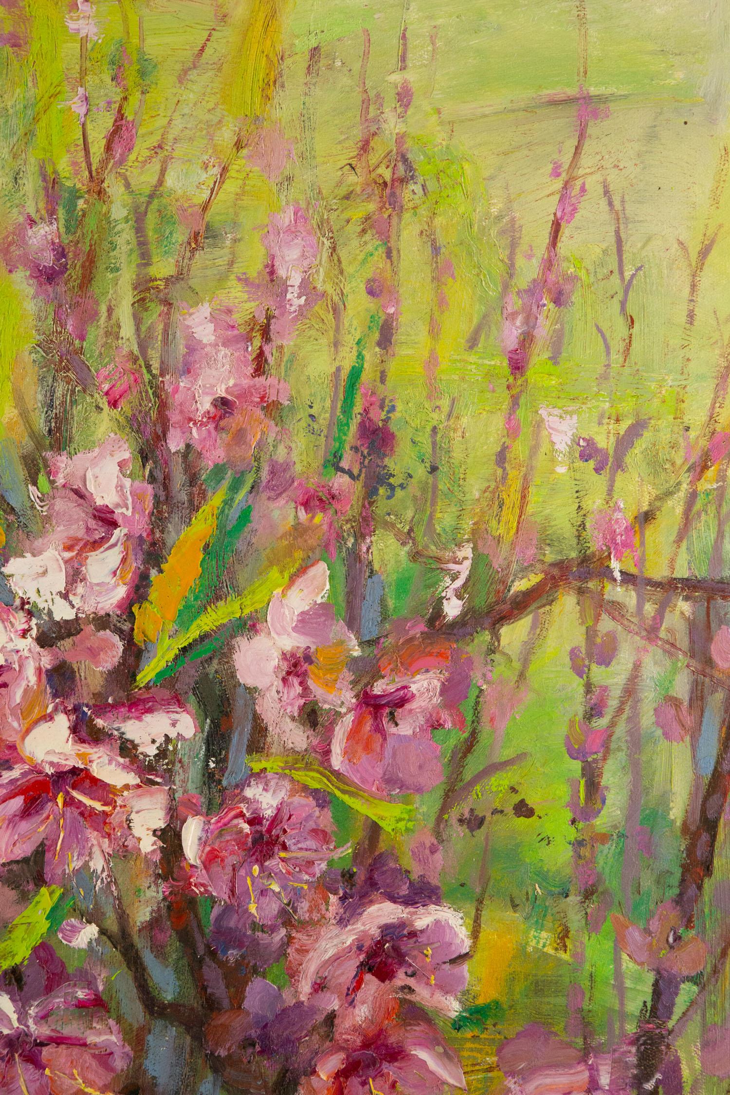 Qun Song, Blumengemälde, Original, Ölgemälde auf Leinwand, „Blumenblütenblüten blühend“, Qun im Angebot 3