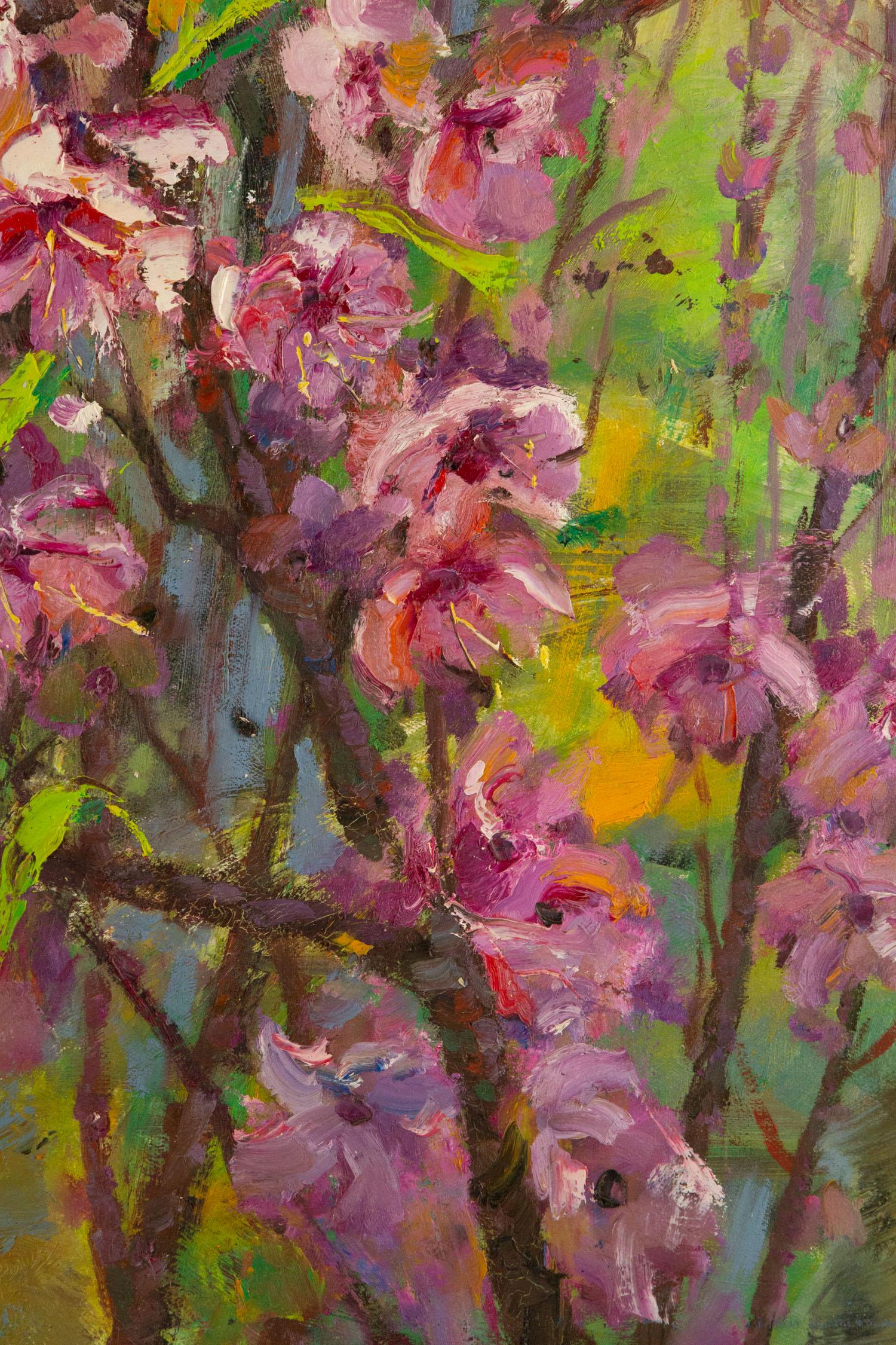 Qun Song, Blumengemälde, Original, Ölgemälde auf Leinwand, „Blumenblütenblüten blühend“, Qun im Angebot 4