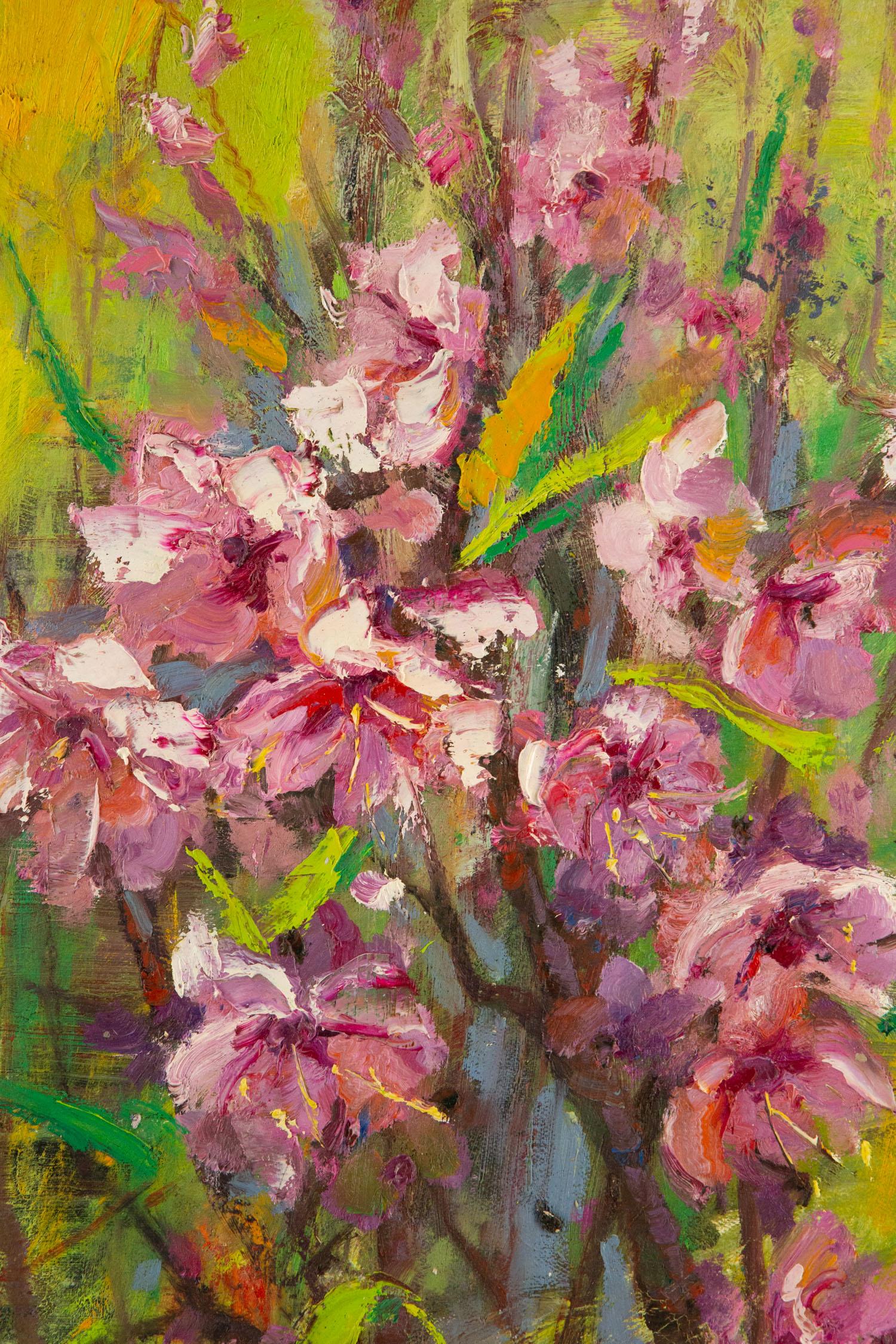 Qun Song, Blumengemälde, Original, Ölgemälde auf Leinwand, „Blumenblütenblüten blühend“, Qun im Angebot 5