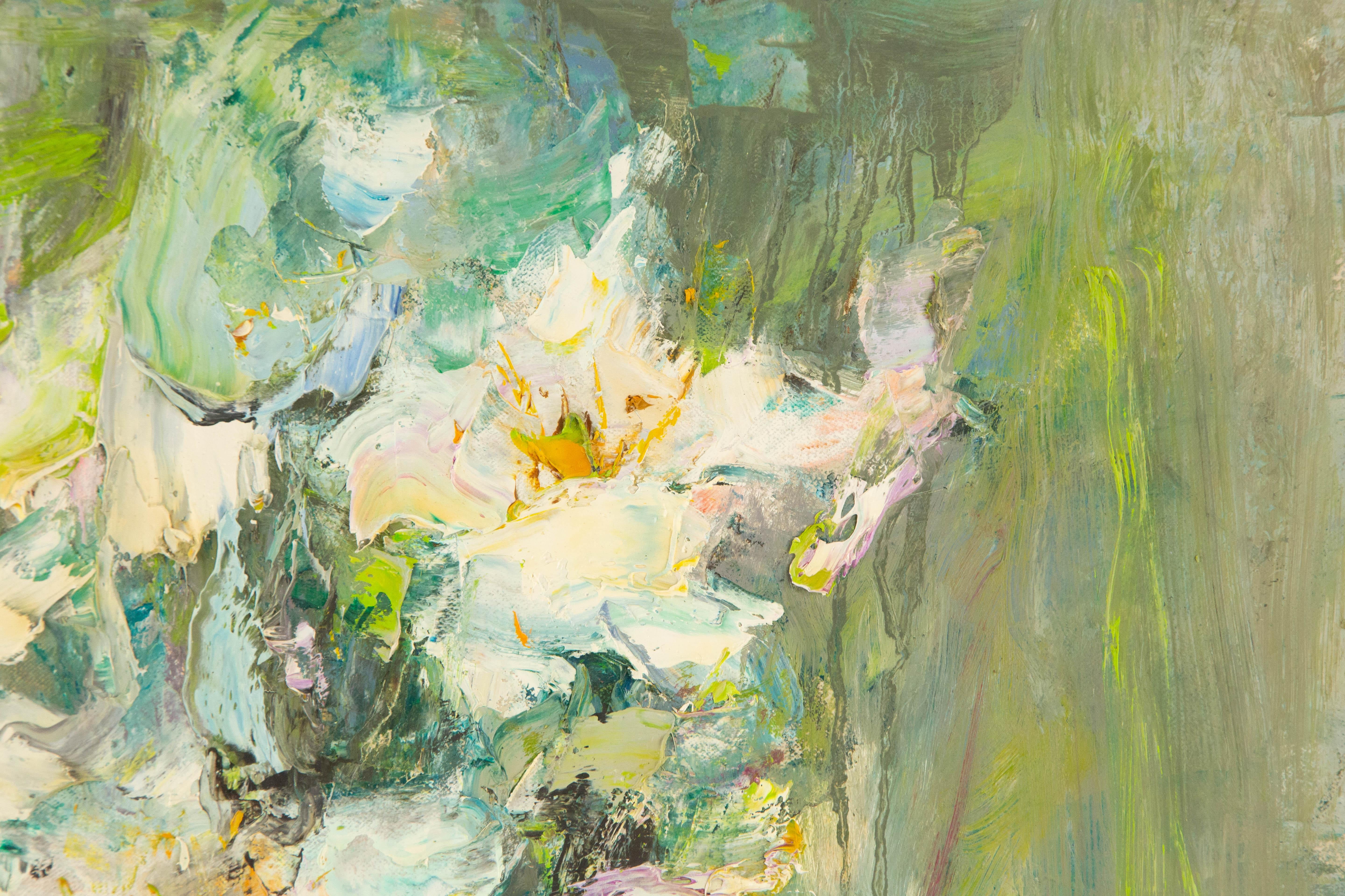 Qun Song Floral Original Oil On Canvas 