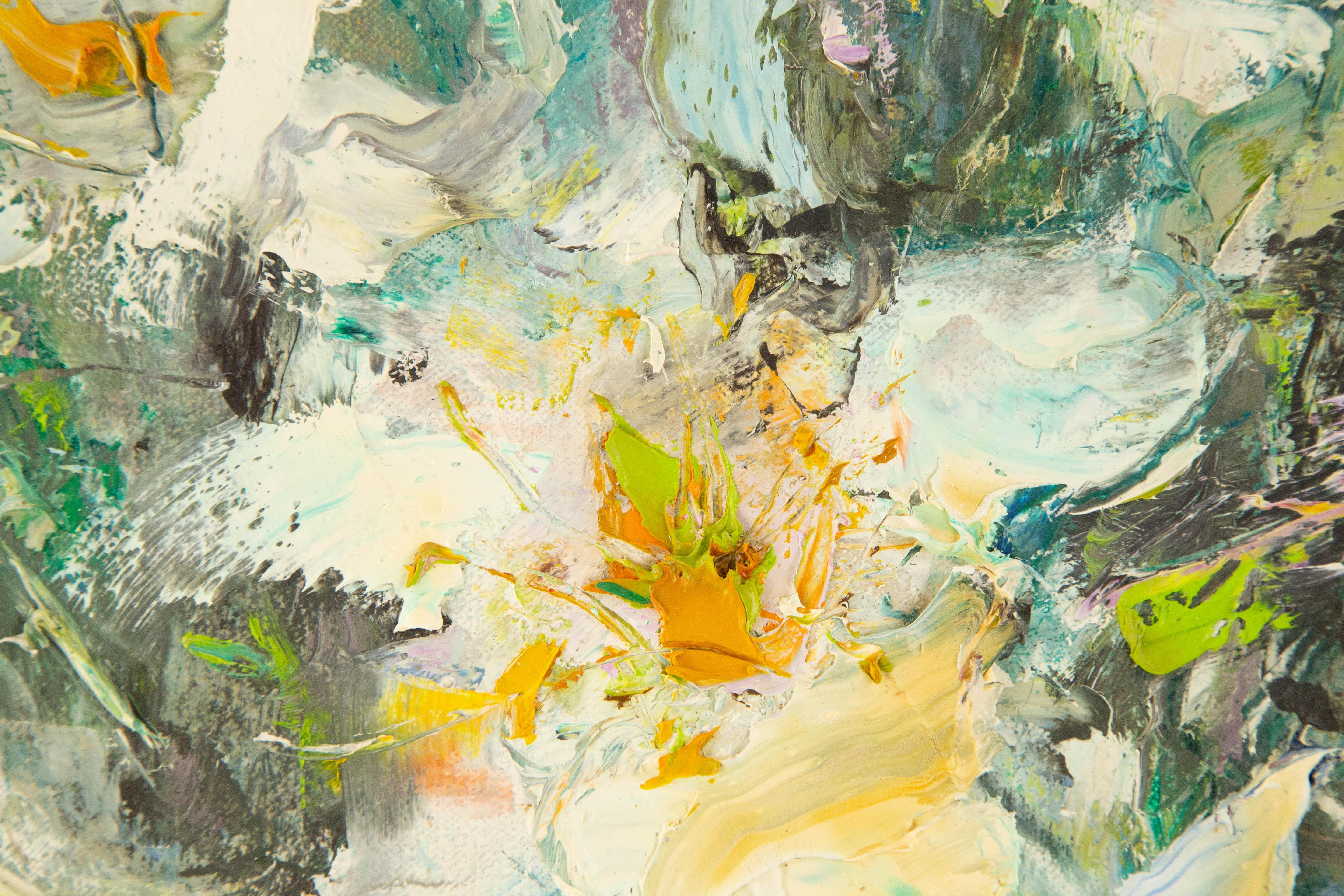 Qun Song Floral Original Oil On Canvas 