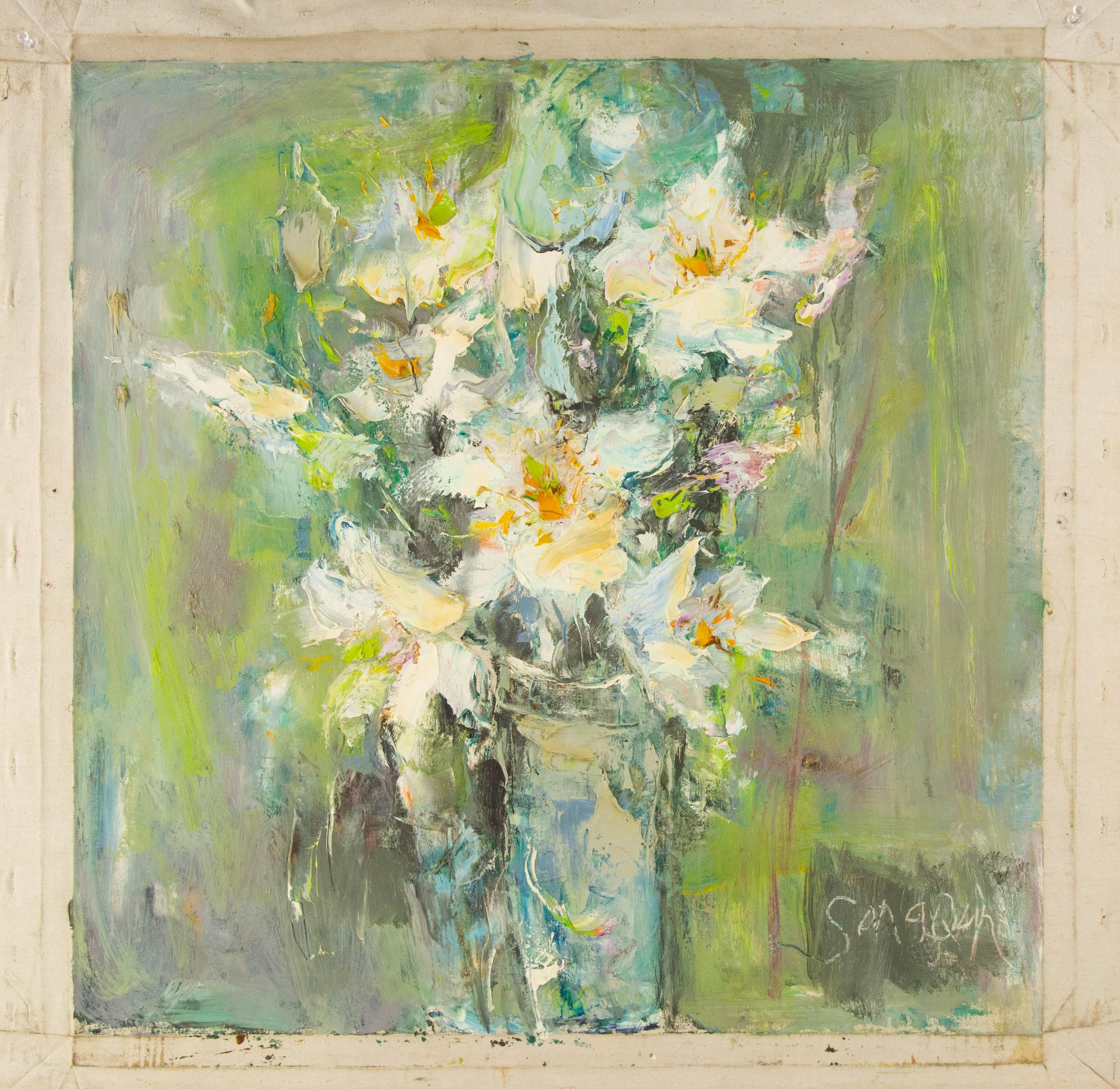 Qun Song Floral Original Oil On Canvas 