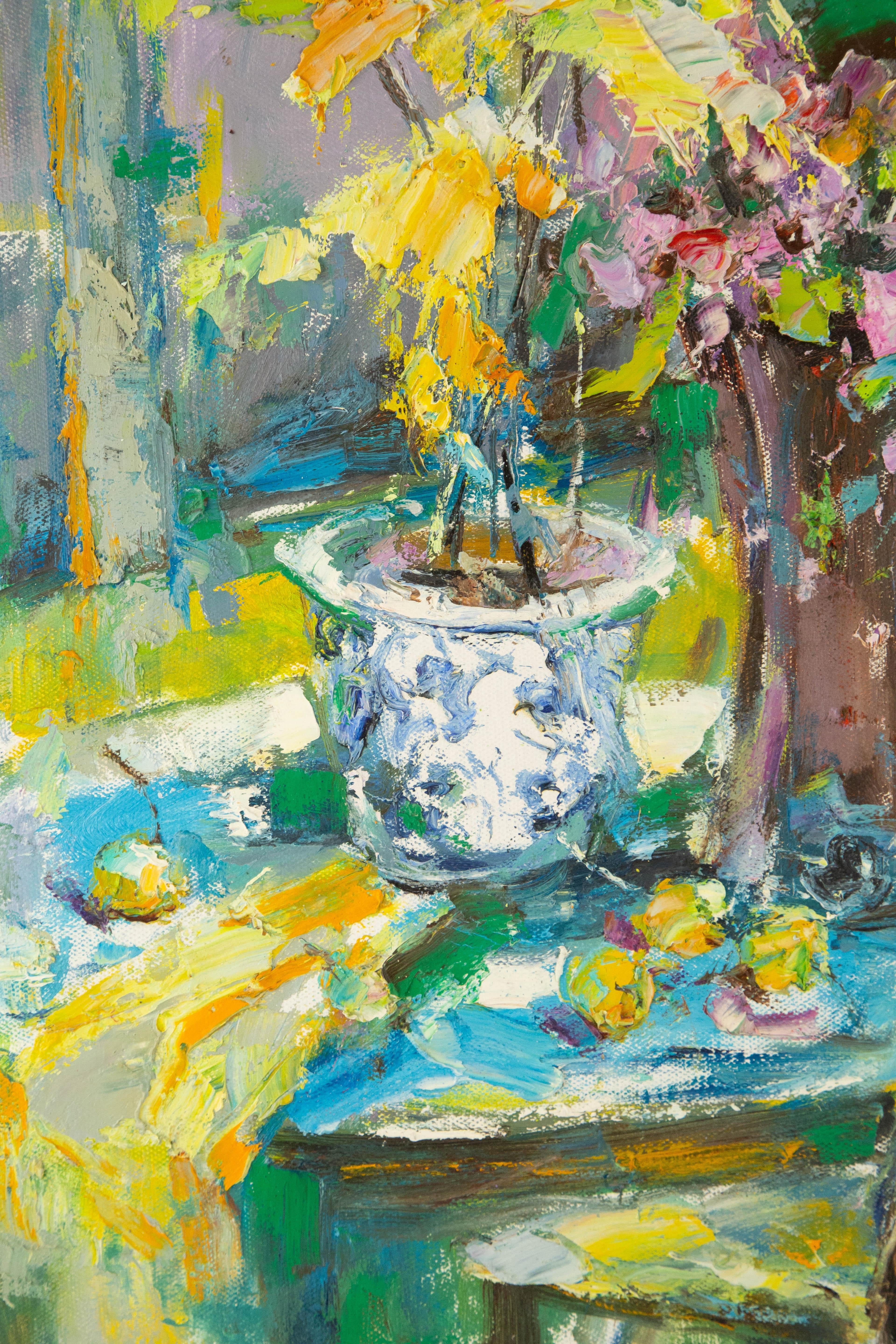 Qun Song Impressionist Original Oil On Canvas 
