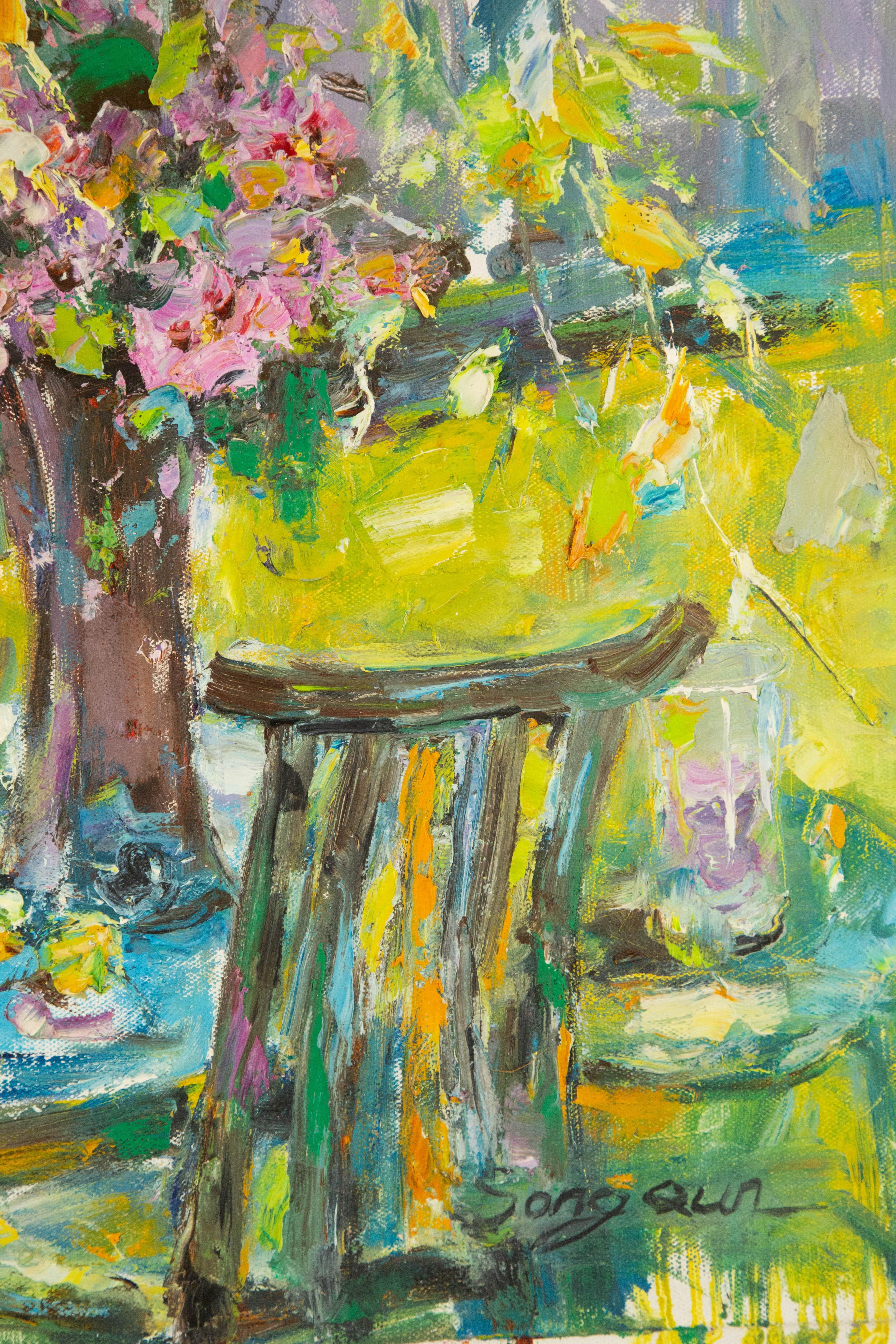 Qun Song Impressionist Original Oil On Canvas 