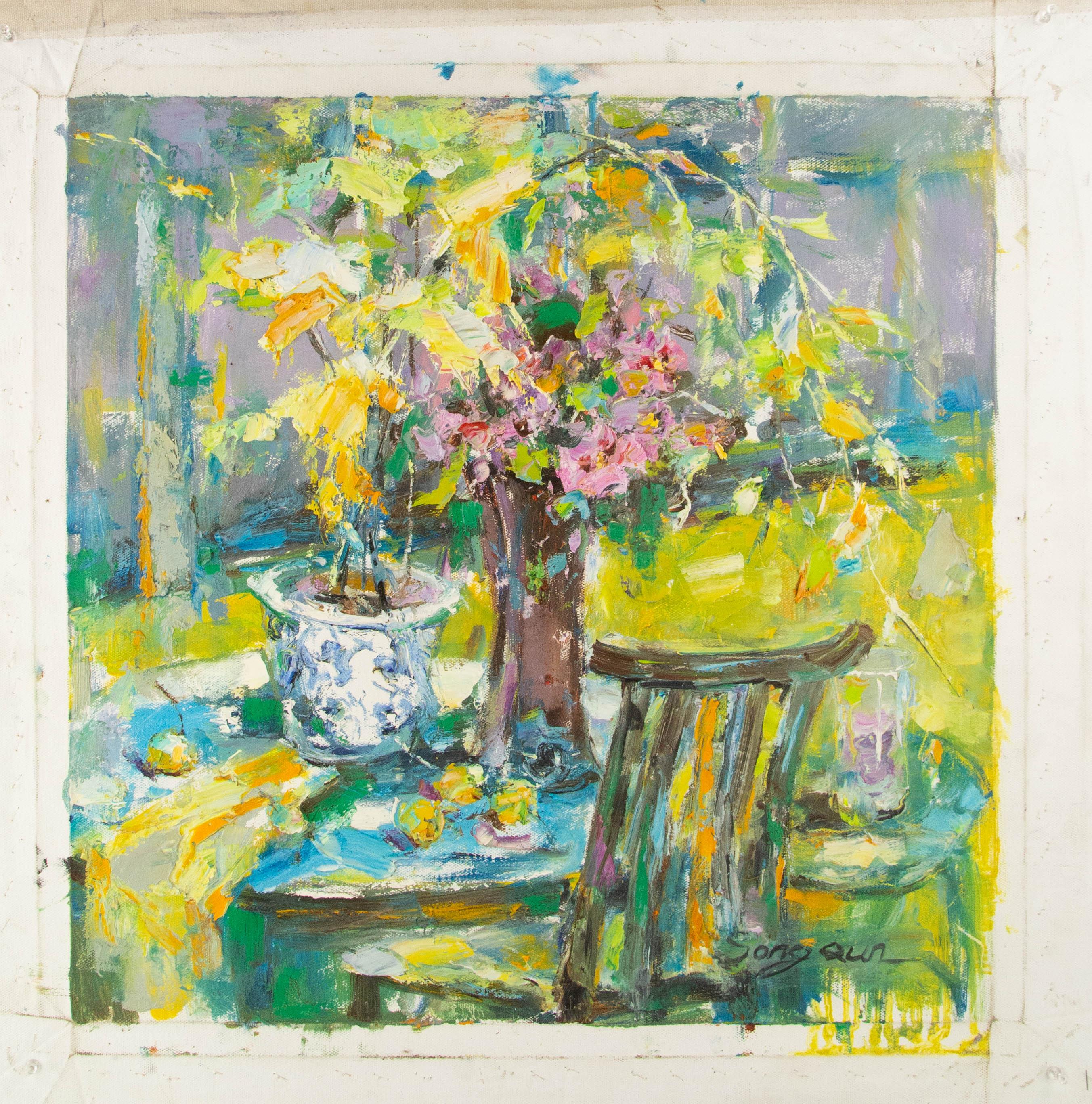 Qun Song Impressionist Original Oil On Canvas 