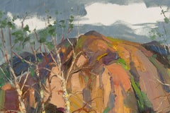 Qun Song Impressionist Original Oil On Canvas "Coloured Moutains"
