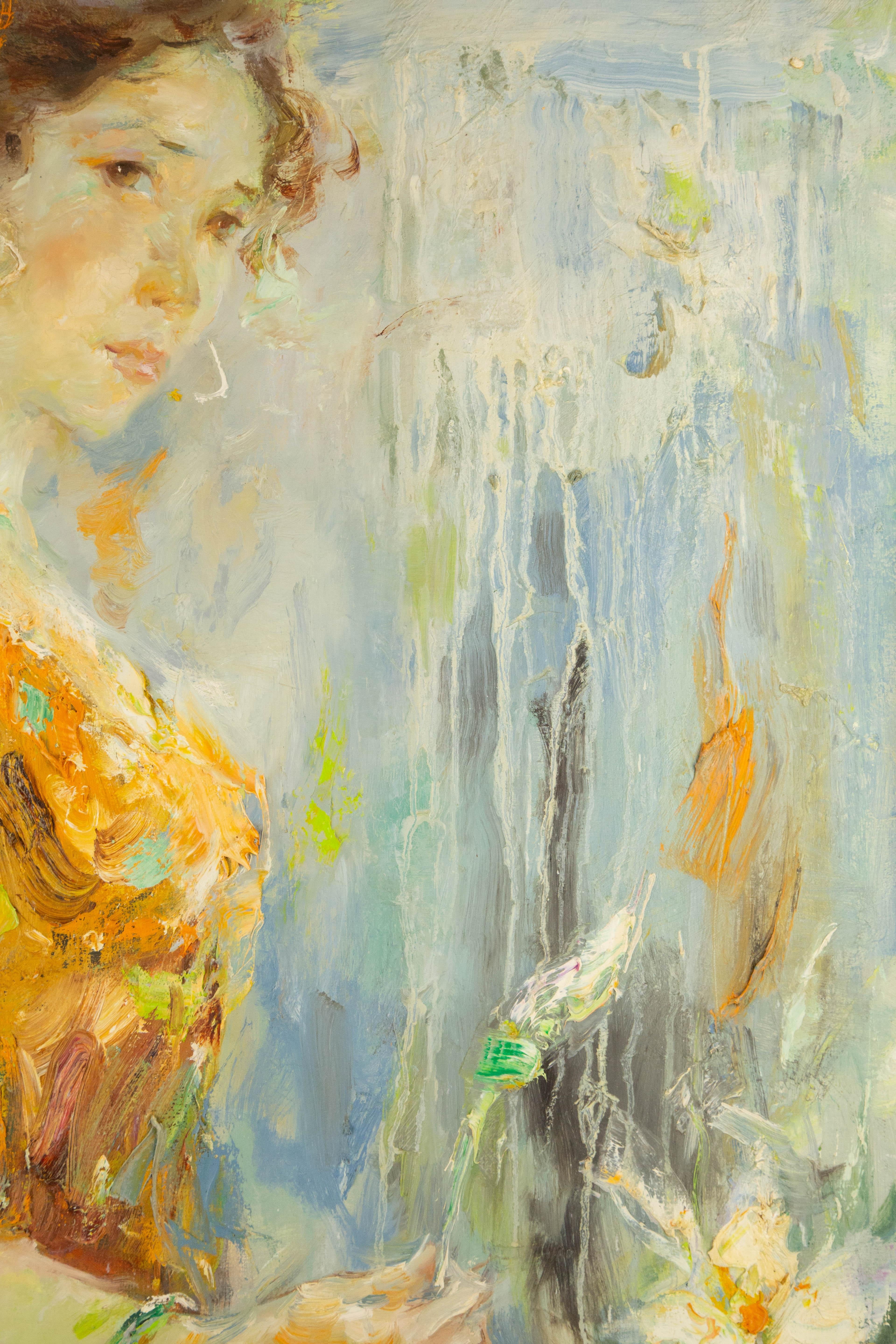 Qun Song Portrait Original Oil On Canvas 