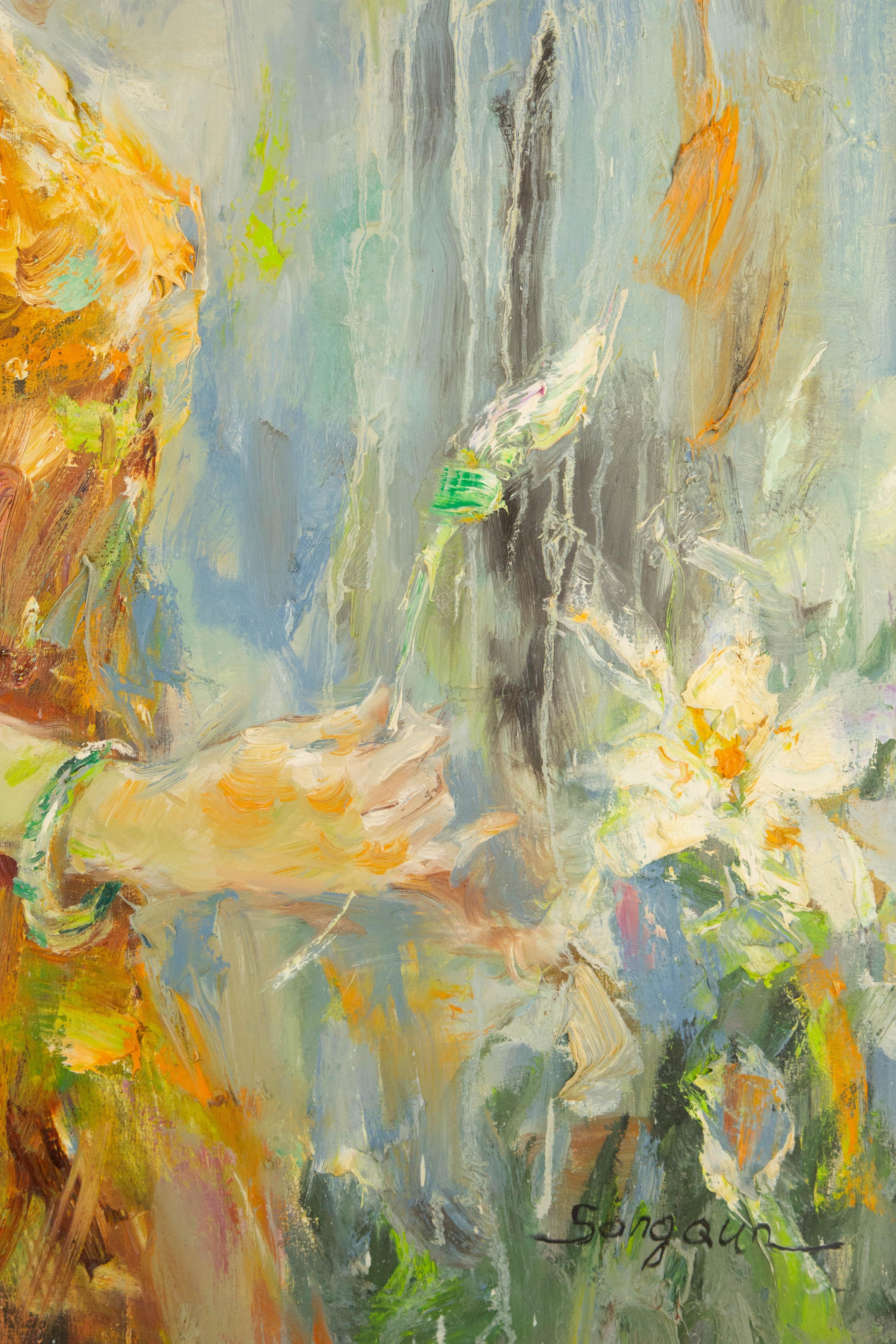 Qun Song Portrait Original Oil On Canvas 