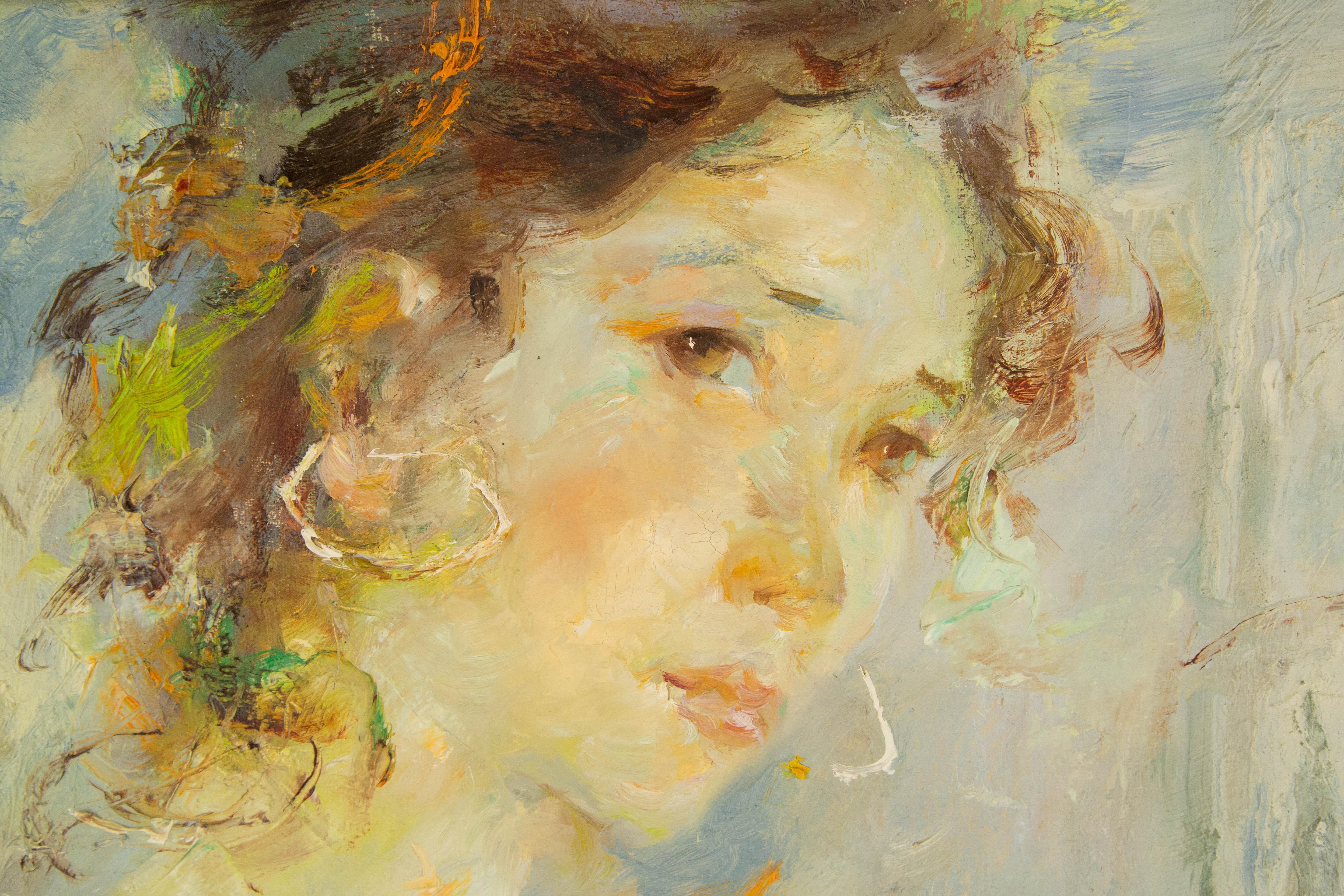 Qun Song Portrait Original Oil On Canvas 