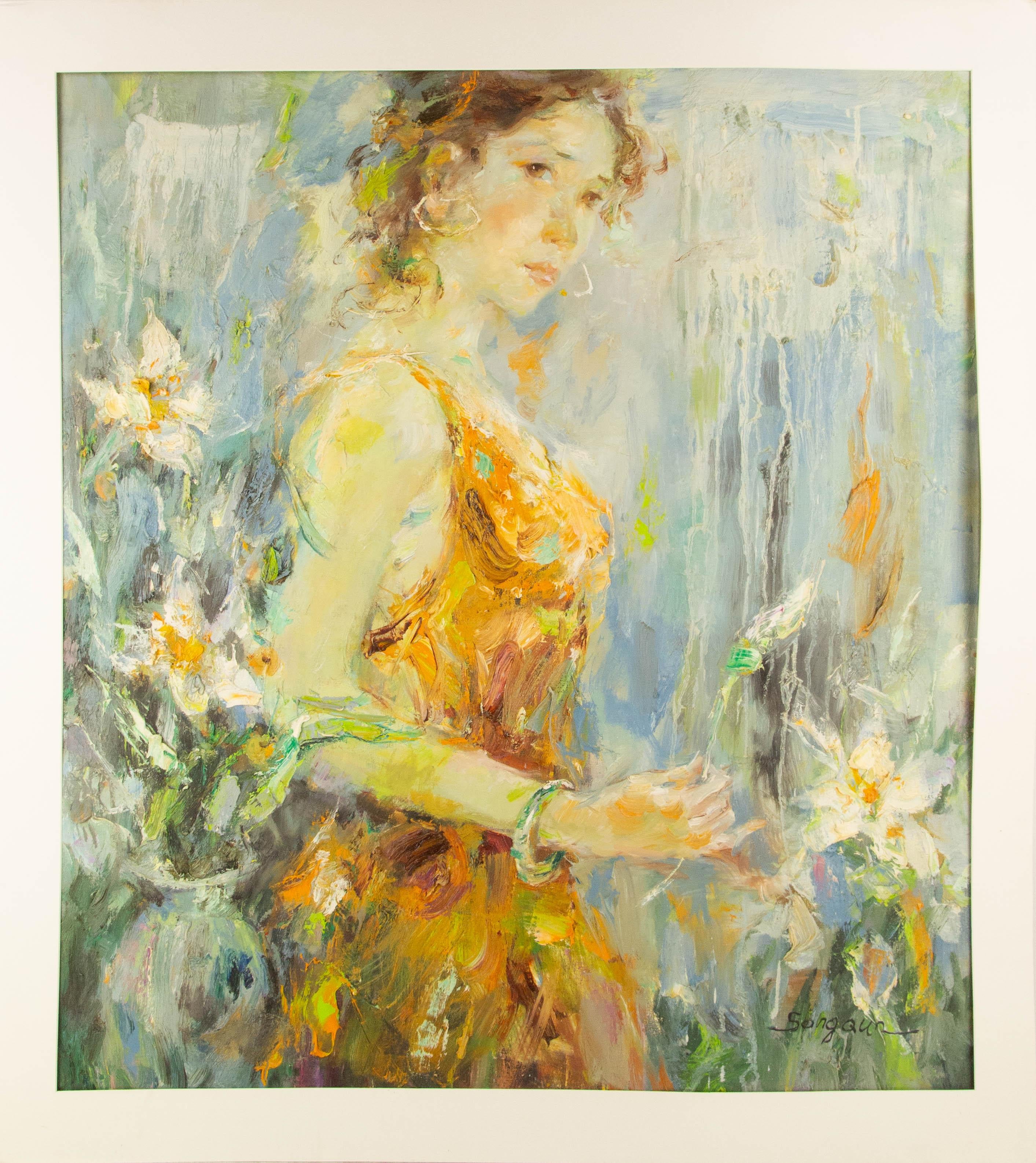 Qun Song Portrait Original Oil On Canvas 
