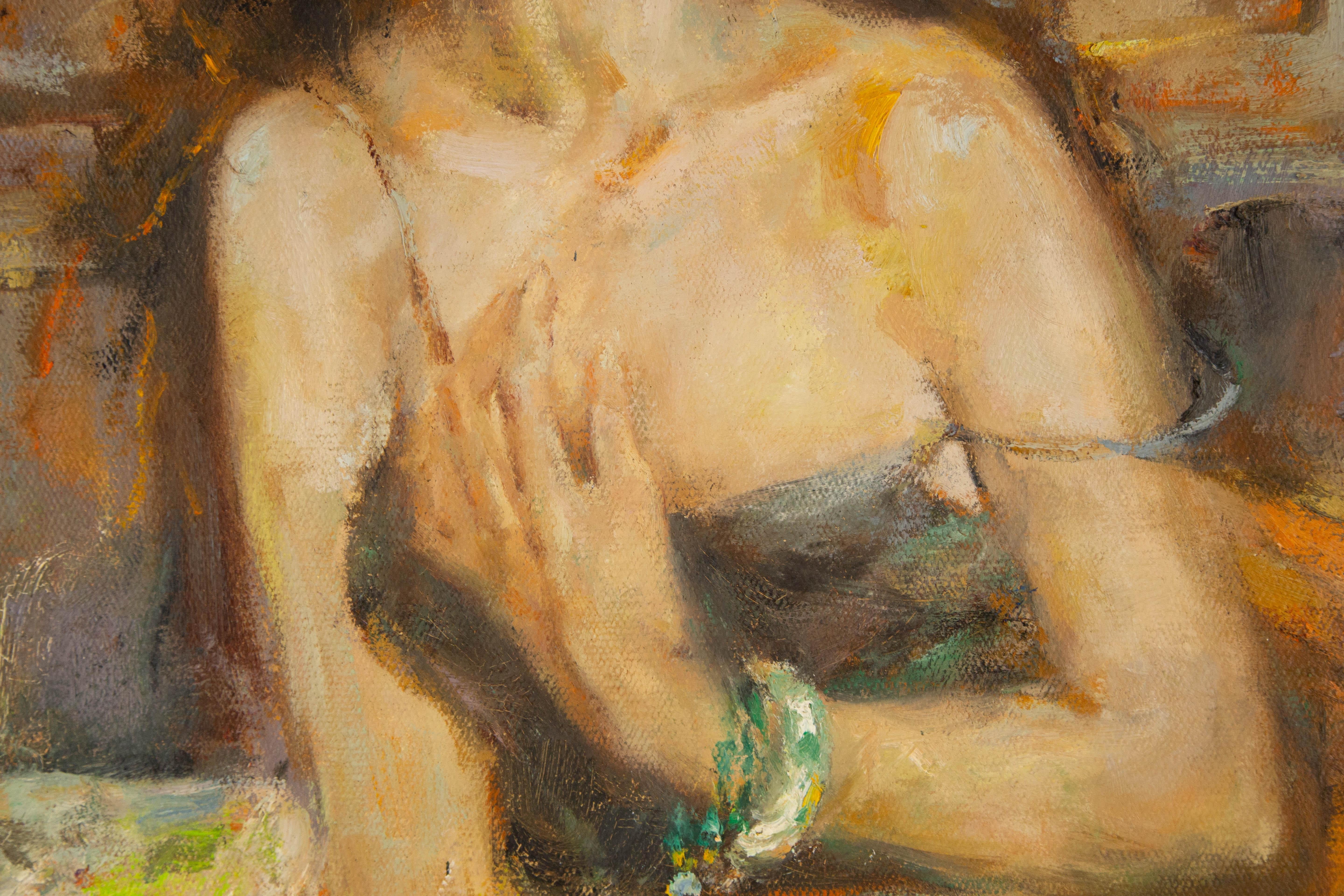 Ritratto di Qun Song Olio su tela originale 