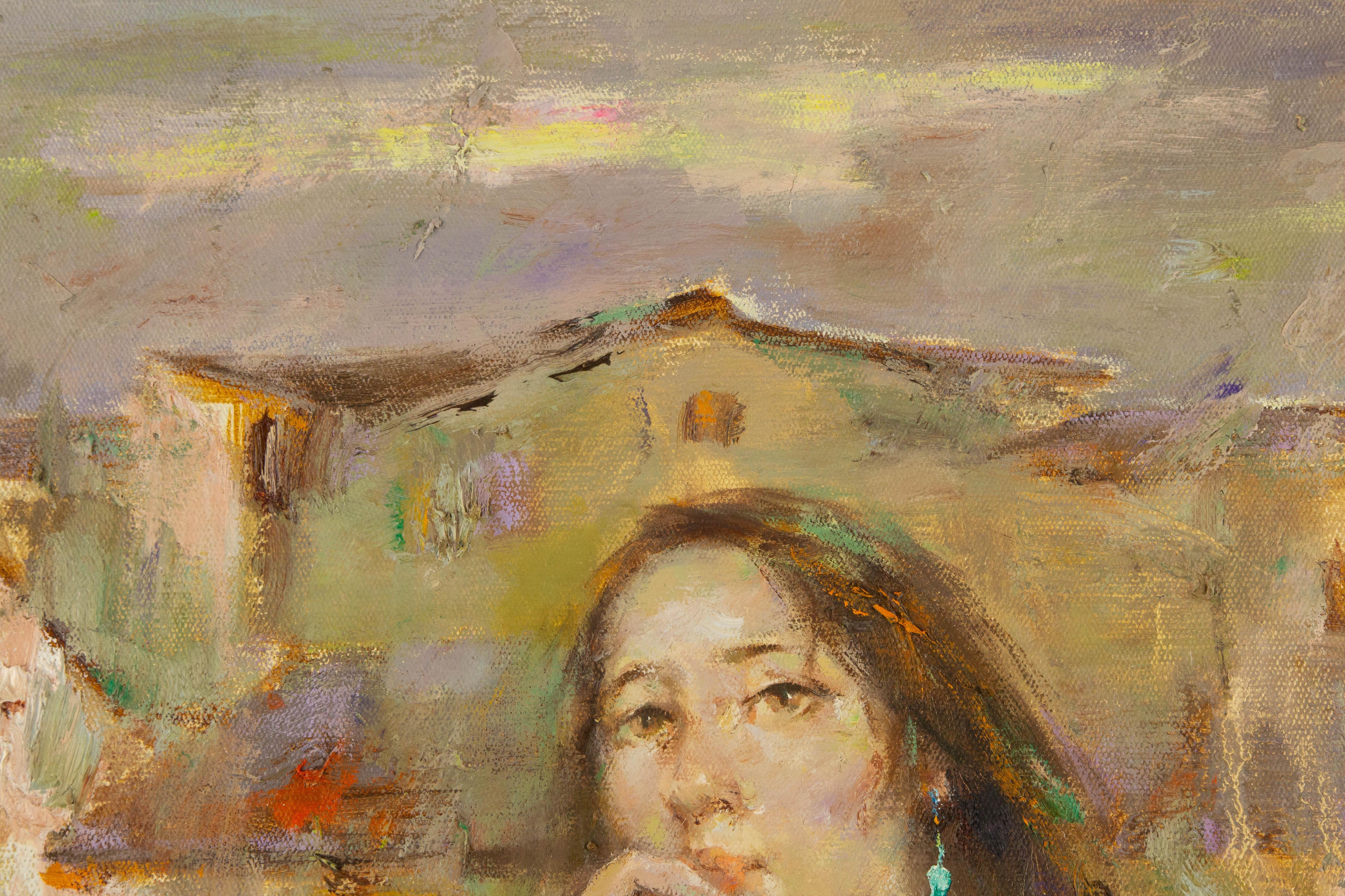 Ritratto di Qun Song Pittura a olio originale 