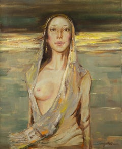 Qun Song Retrato Pintura al óleo original "Sin título"