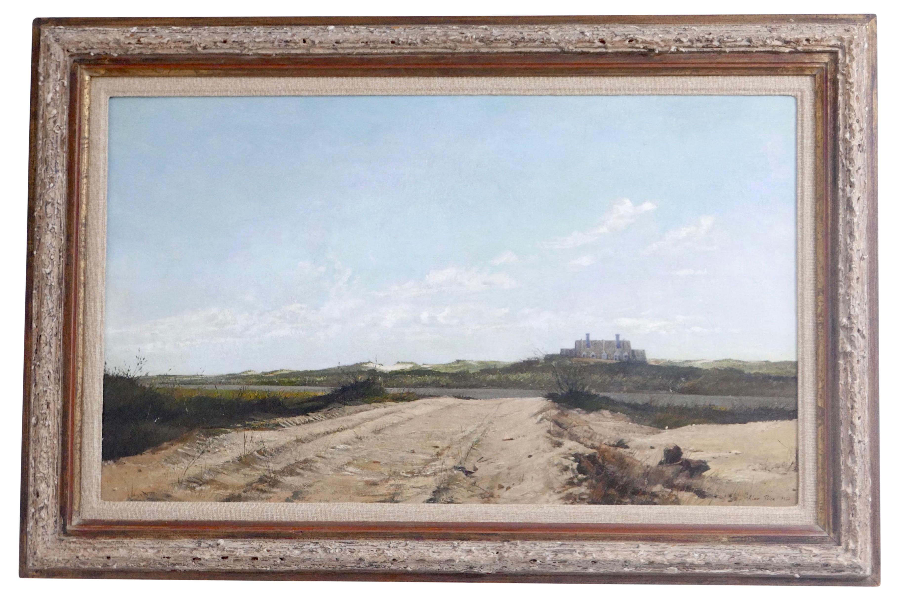 Hamptons landscape painting by Alan Price, dated 1960. Having original gallery label on the back, 
