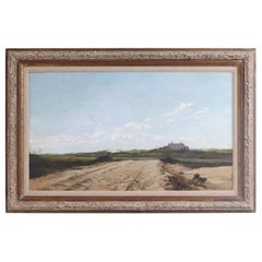 Vintage Quoque New York Dune Road Landscape Painting by Alan Price, American, 1960