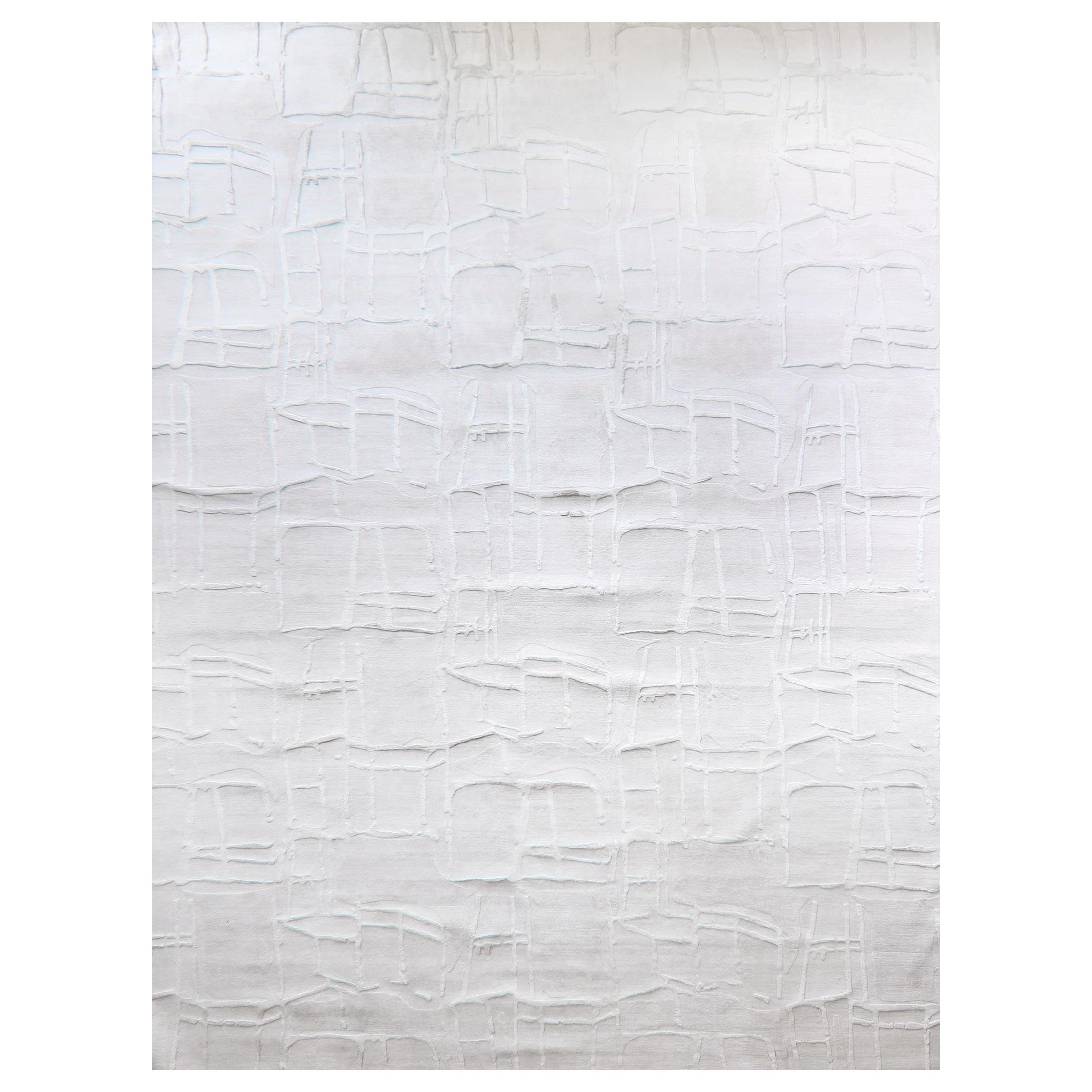 Quotidiana Lefko White Tappeto annodato a mano di Eskayel
