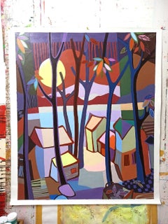 Herbstmond, Gemälde, Acryl auf Leinwand