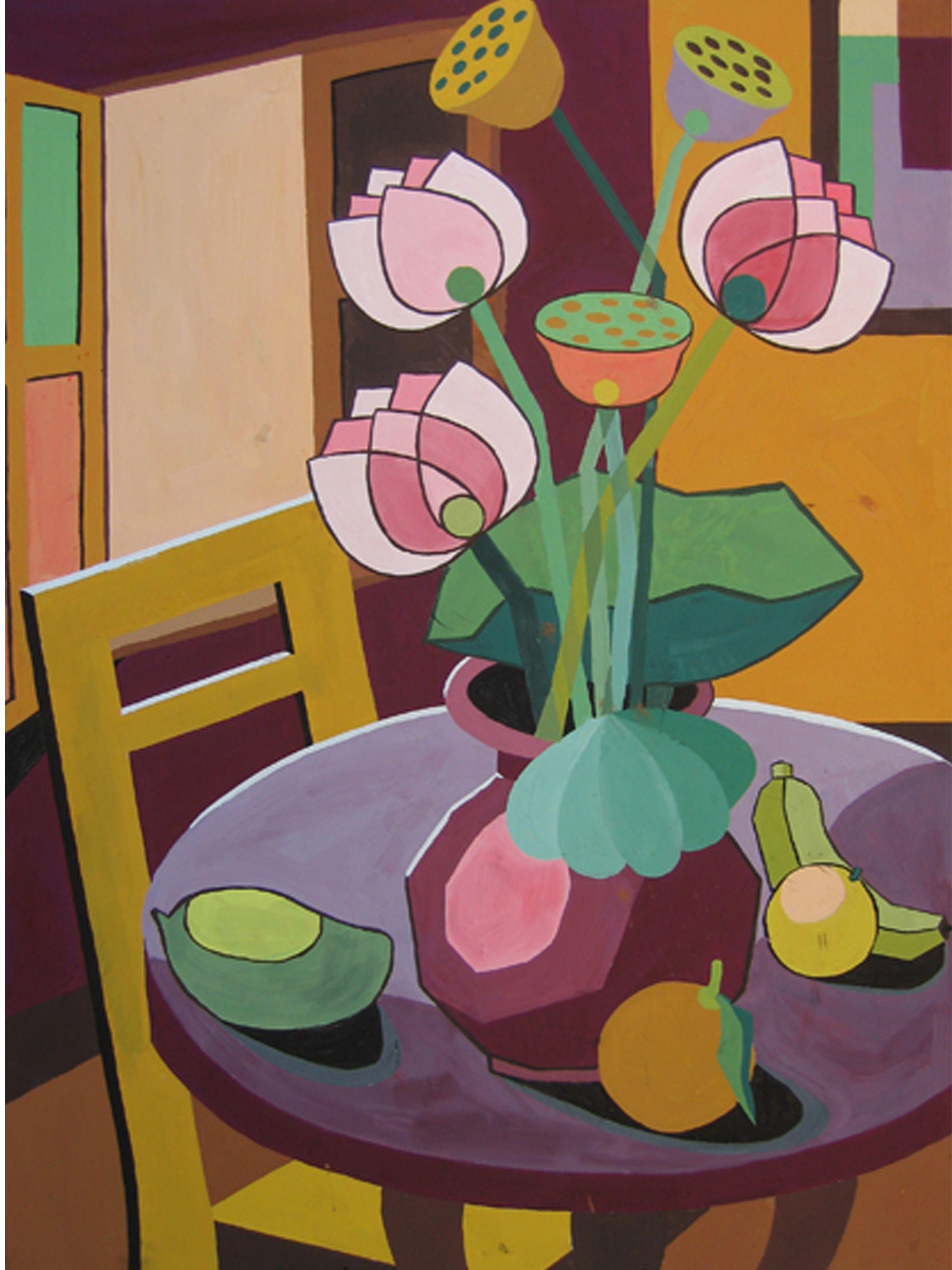 Still life, Painting, Acrylic on Canvas
