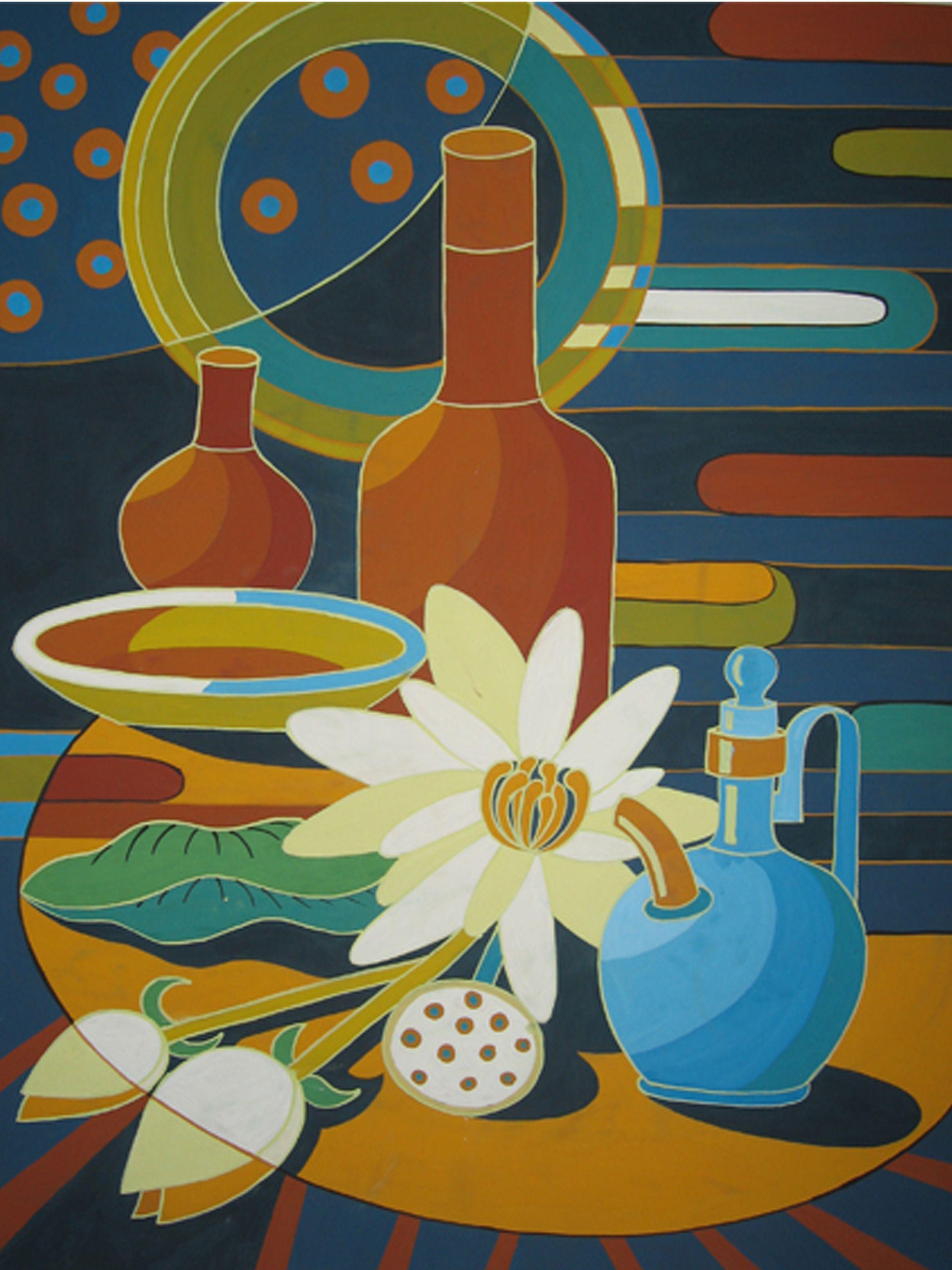 still life, Painting, Acrylic on Canvas