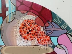 El paisaje en el jardín, Pintura, Acrílico sobre lienzo