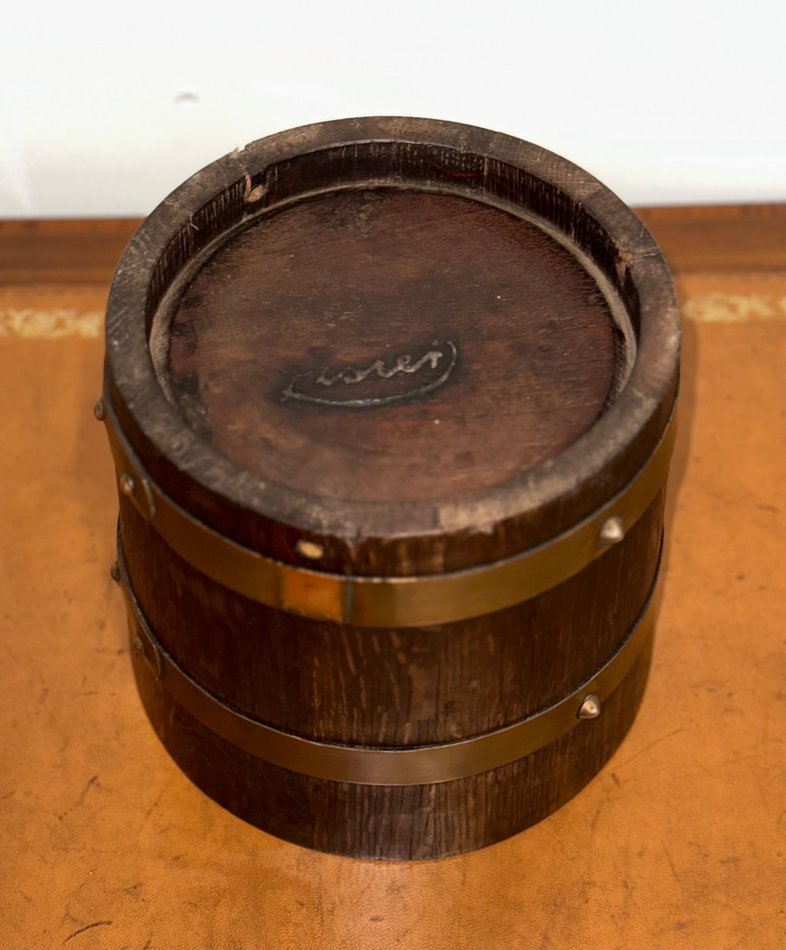19th Century R a Lister & Co Oak 1900s Edwardian Bucket with Brass Braces For Sale