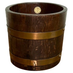 R a Lister & Co Oak 1900s Edwardian Bucket with Brass Braces