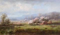 Spring Landscape by Régis François Gignoux (1816-1882, French) 