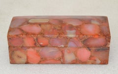 R and Y Augusti Paris Jewelry Watch Decorative Box Agate and Shell Exotic Wood