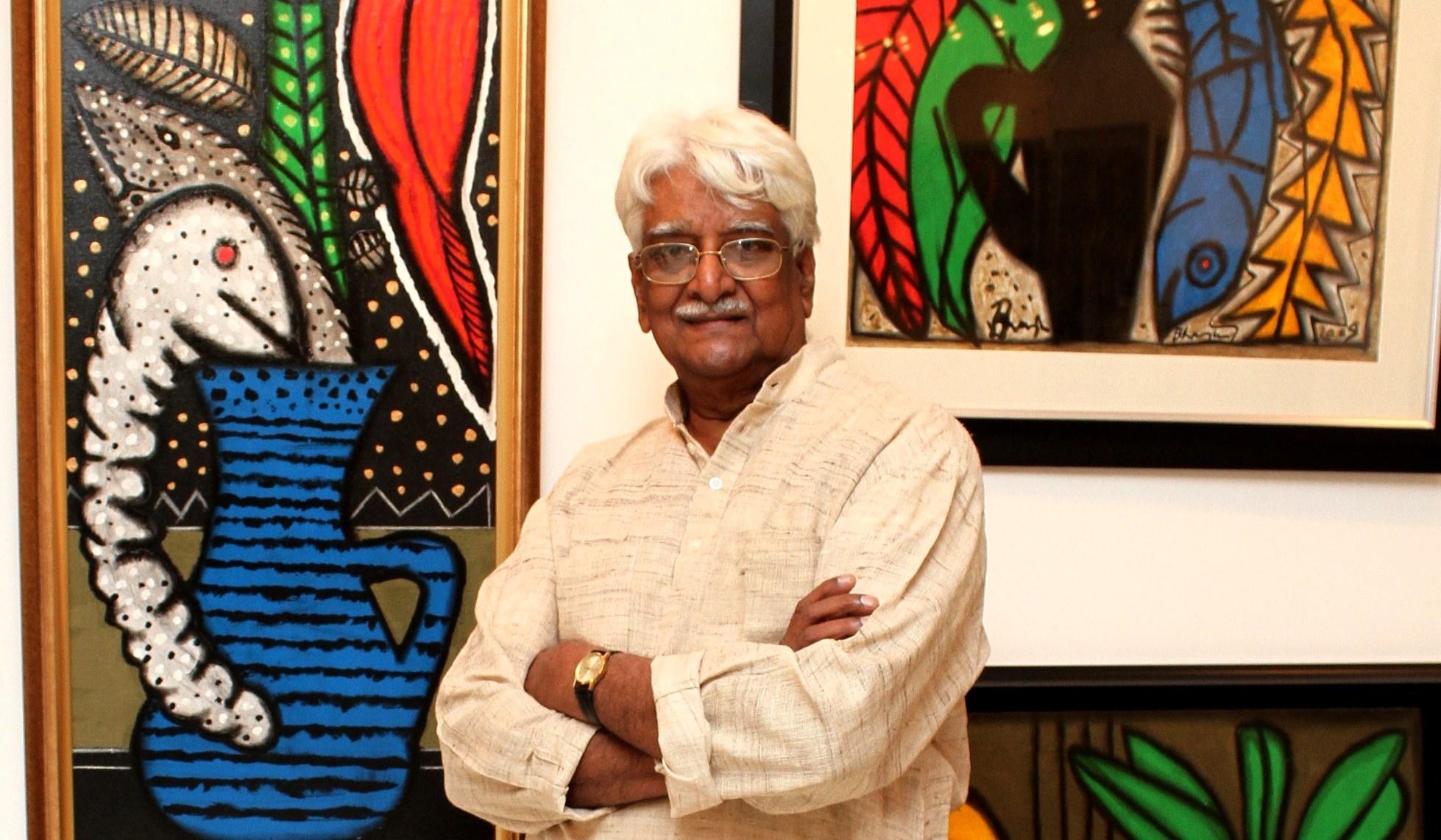 Art indien moderne Madras, chat, peinture sur panneau mixte, abstraction Inde en vente 13