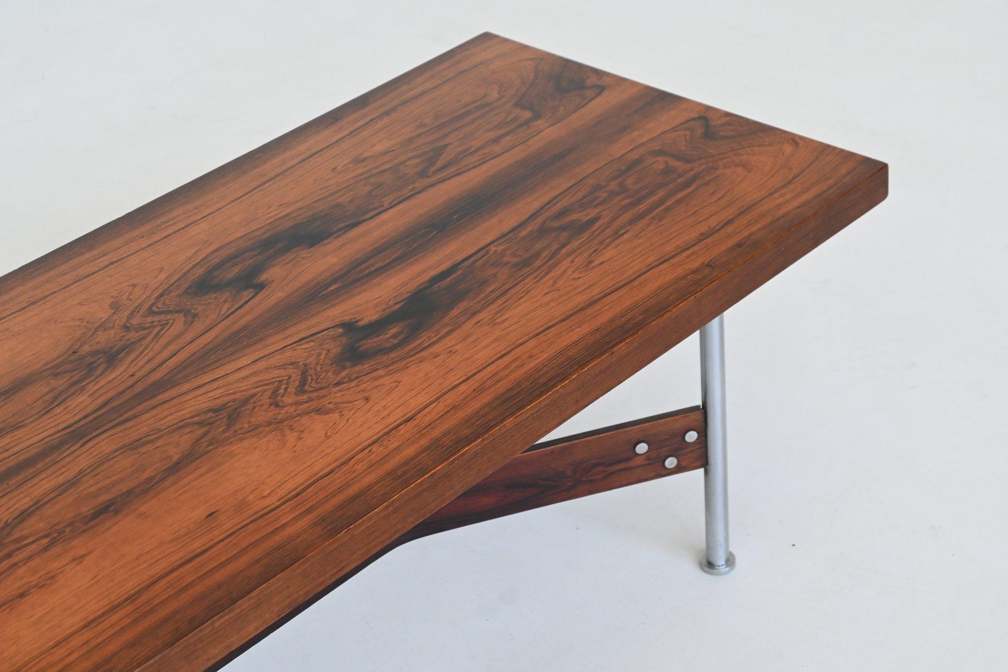 R. I. B. Glatzel table basse en bois de rose et marbre Fristho Pays-Bas 1962 en vente 9