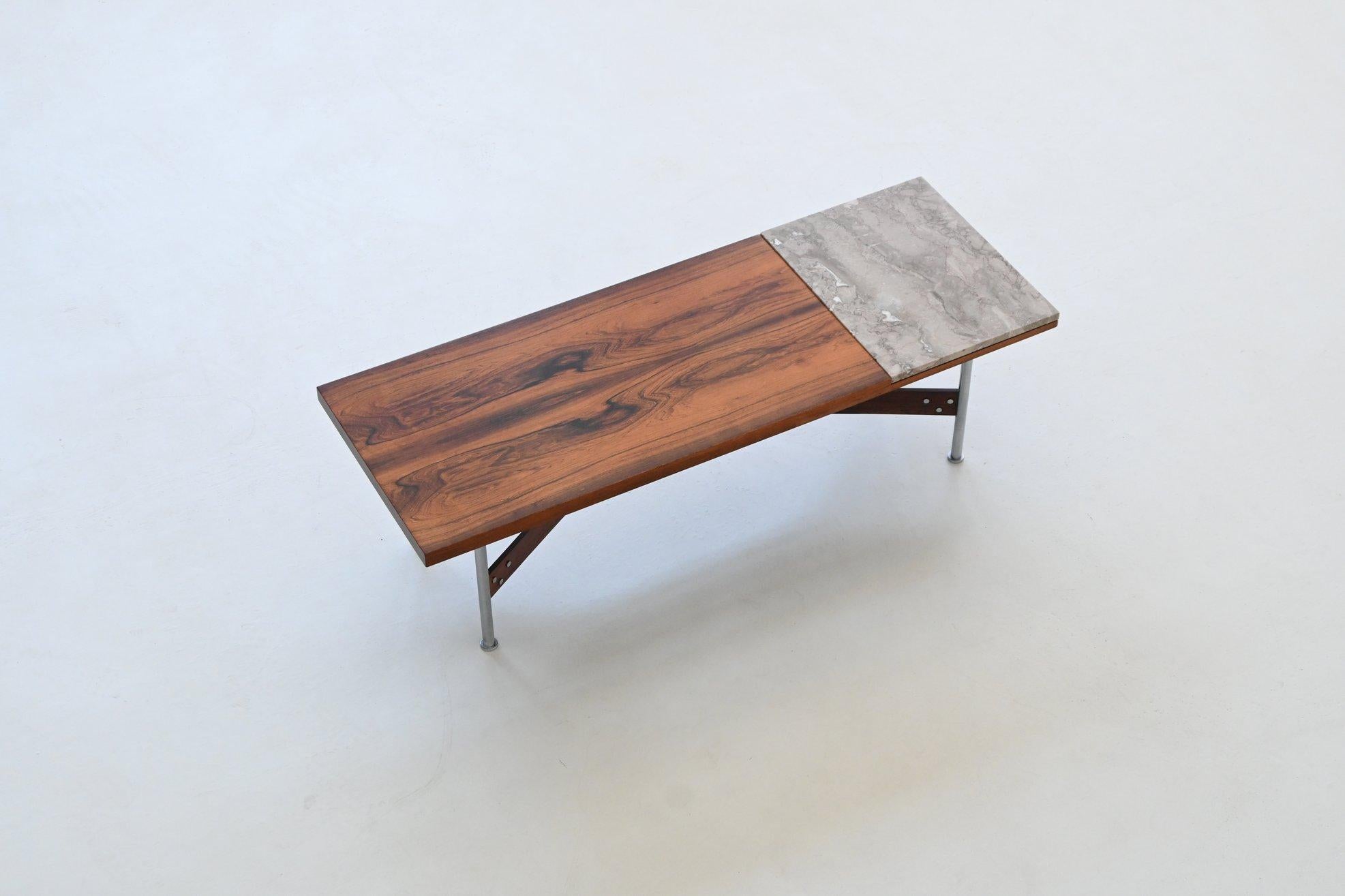 R. I. B. Glatzel table basse en bois de rose et marbre Fristho Pays-Bas 1962 en vente 10