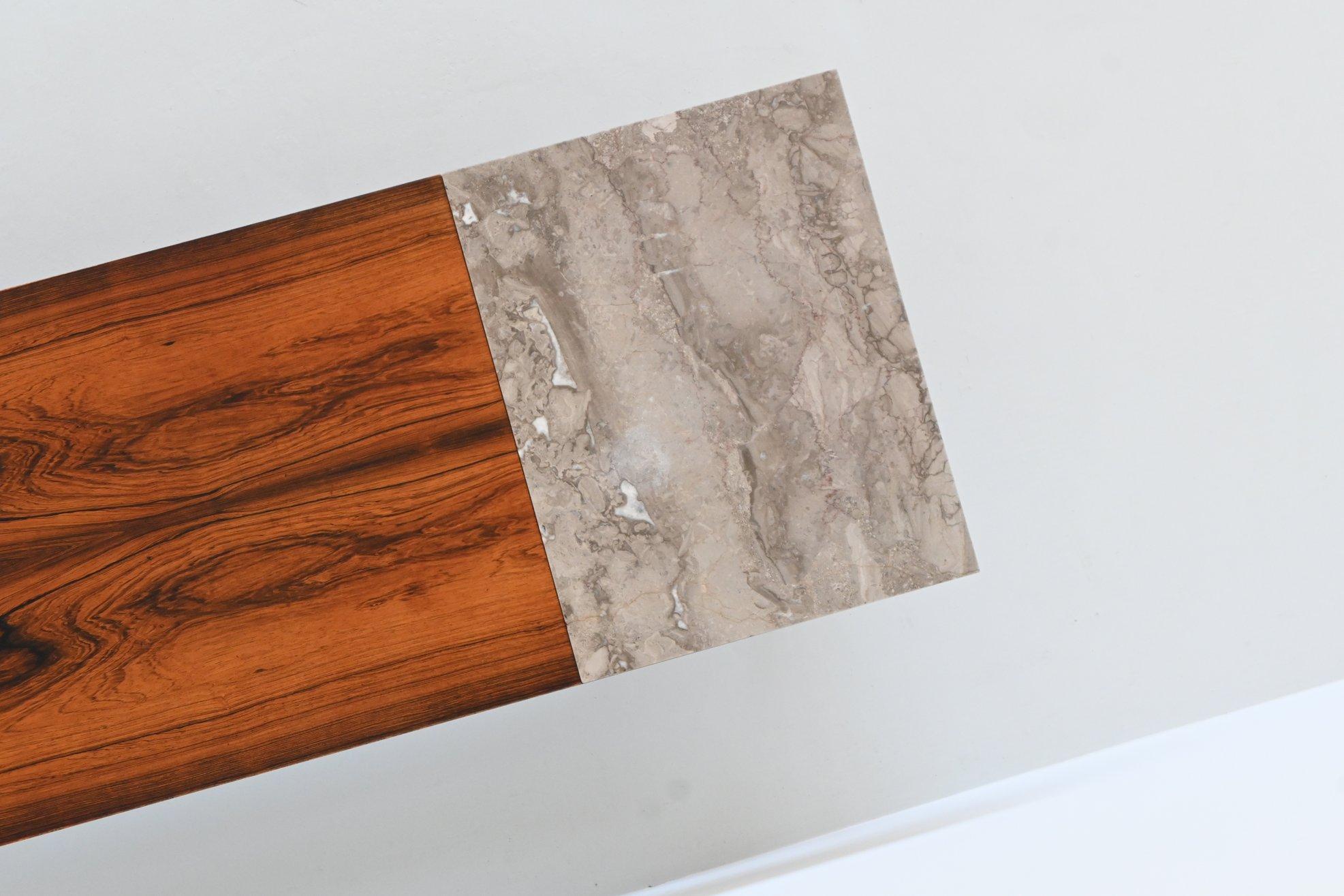 R. I. B. Glatzel table basse en bois de rose et marbre Fristho Pays-Bas 1962 en vente 12