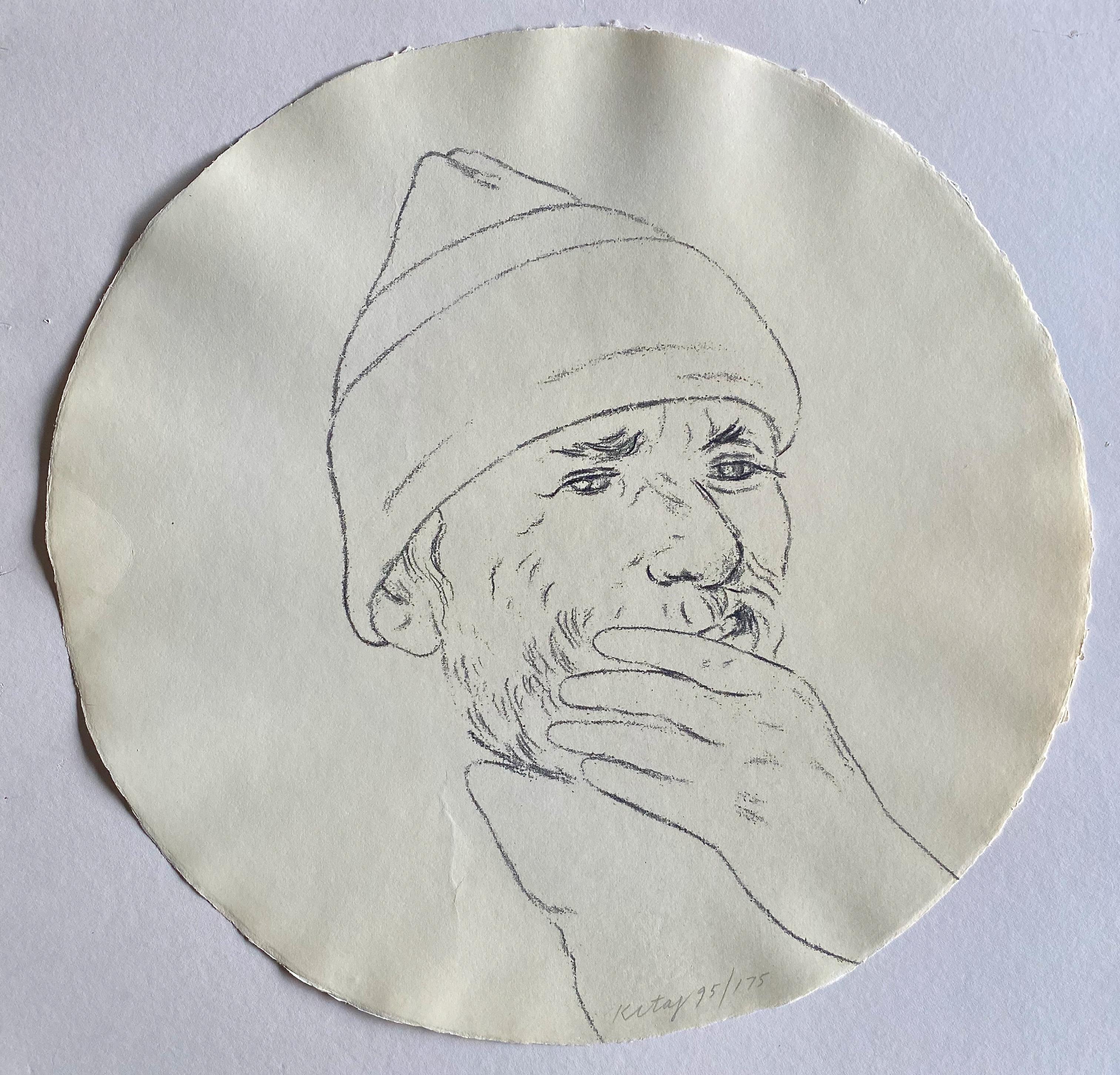 American R. B. Kitaj Untitled from Self-Portrait in a Convex Mirror
