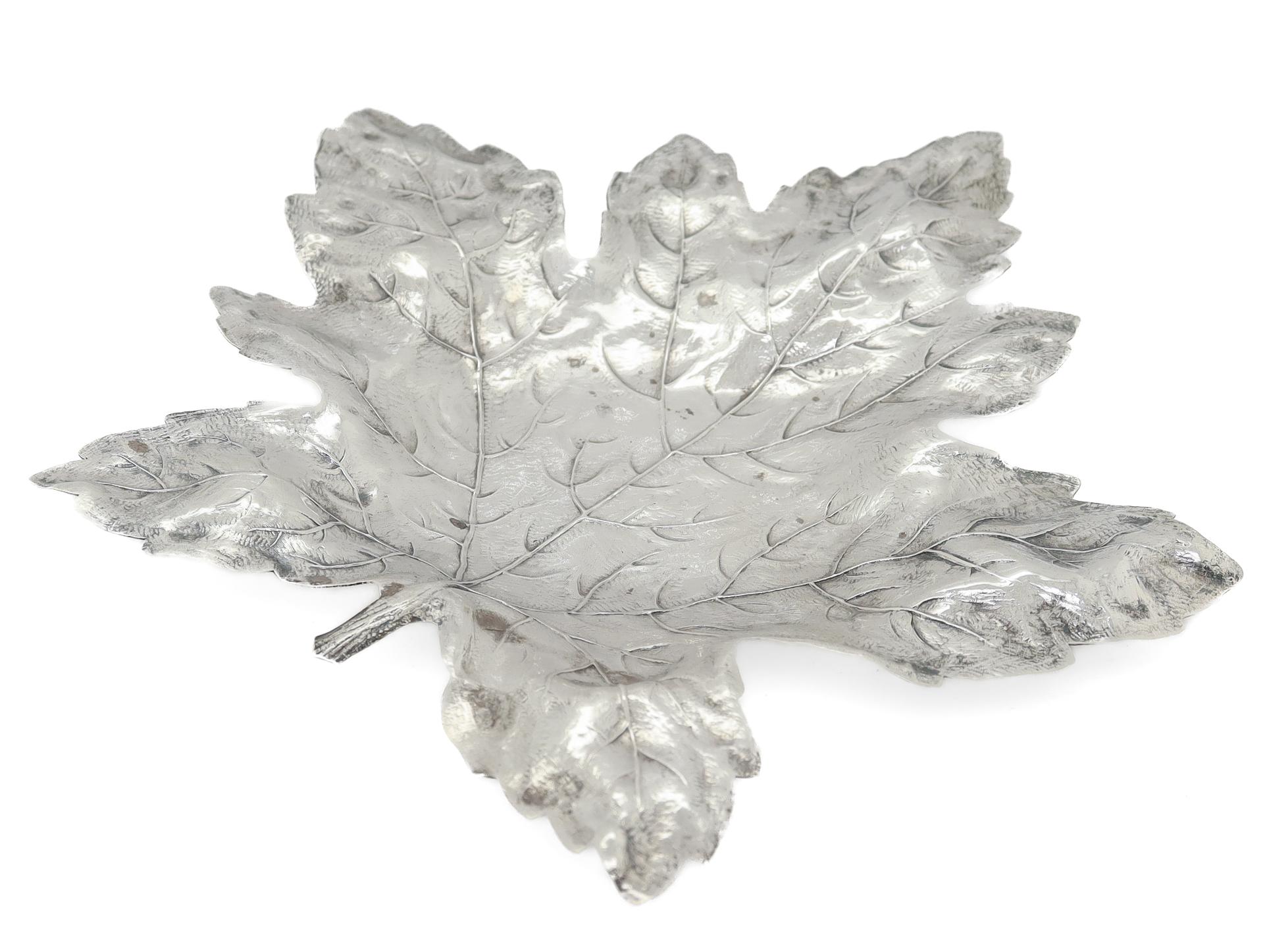R. Piatto a forma di foglia d'acero in argento Sterling di Blackington della metà del secolo scorso o Vide Poche in vendita 6