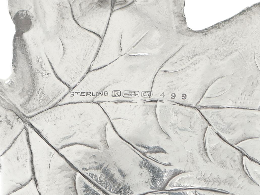 R. Piatto a forma di foglia d'acero in argento Sterling di Blackington della metà del secolo scorso o Vide Poche in vendita 10
