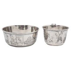 R Blackinton & Co Sterlingsilber-Kinderschale und Tasse mitMono aus Sterlingsilber mitMono #15714