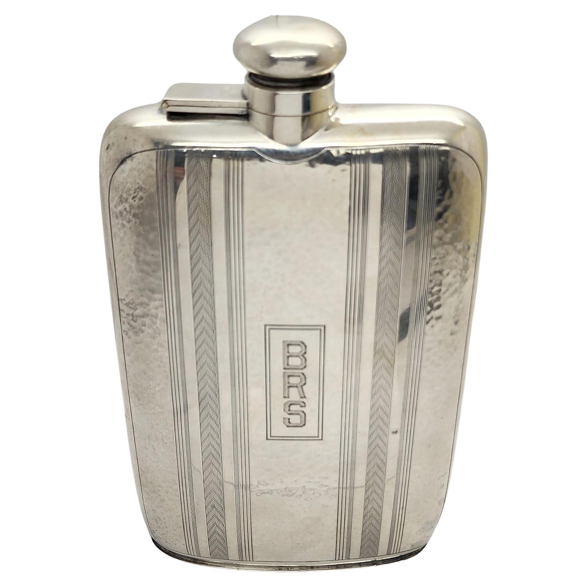 R Blackinton Co Sterling Silver Hip Flask w/Mono #15758 For Sale