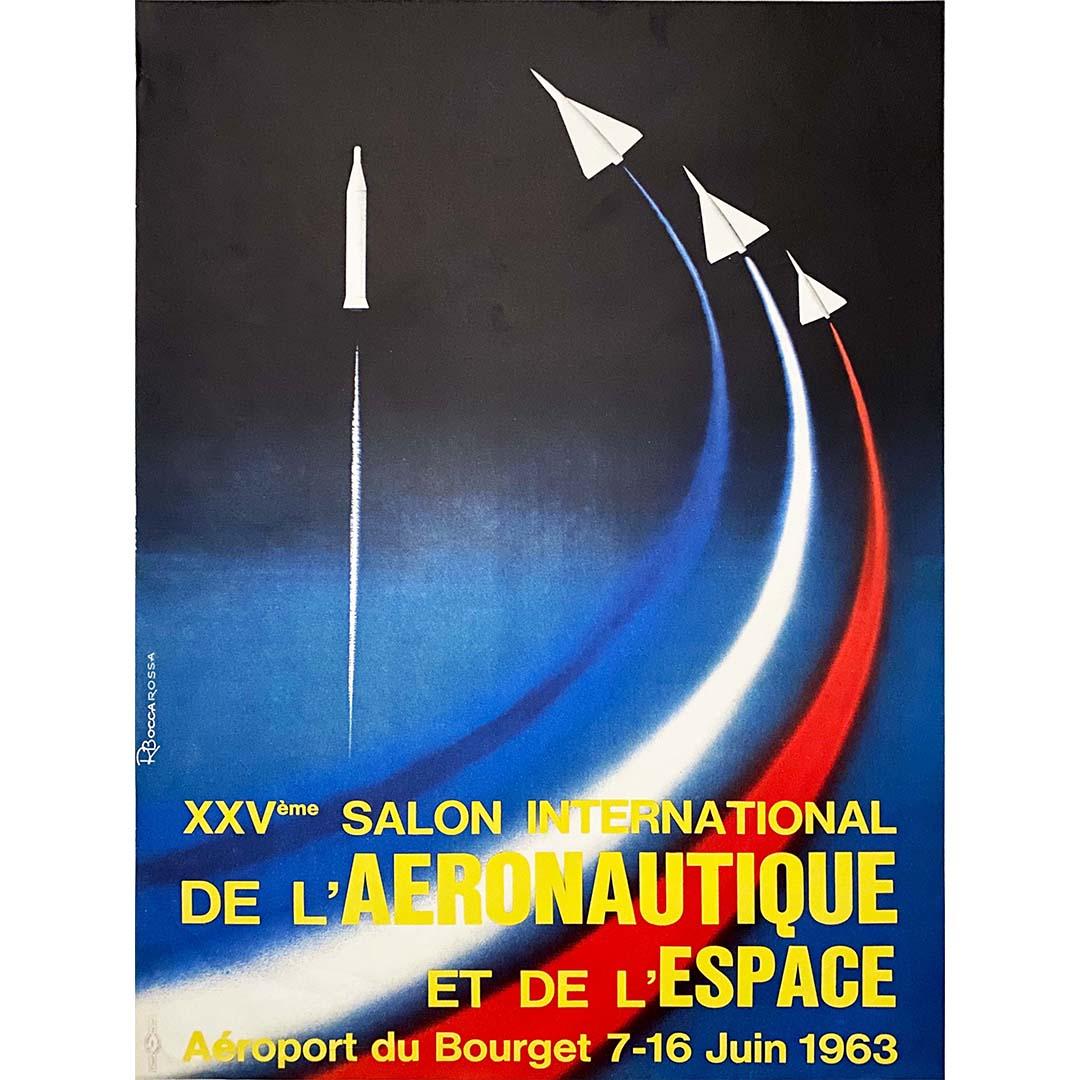 1963 Original poster for the 25th International Paris Air Show - Aviation - Print by R. Bocca Rossa